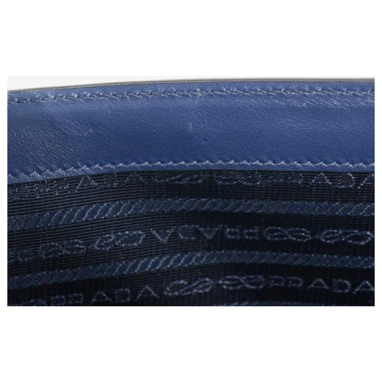 Prada cross body chain Saffiano Womens shoulder bag 1BD133 blue x gold  hardware Leather ref.213811 - Joli Closet