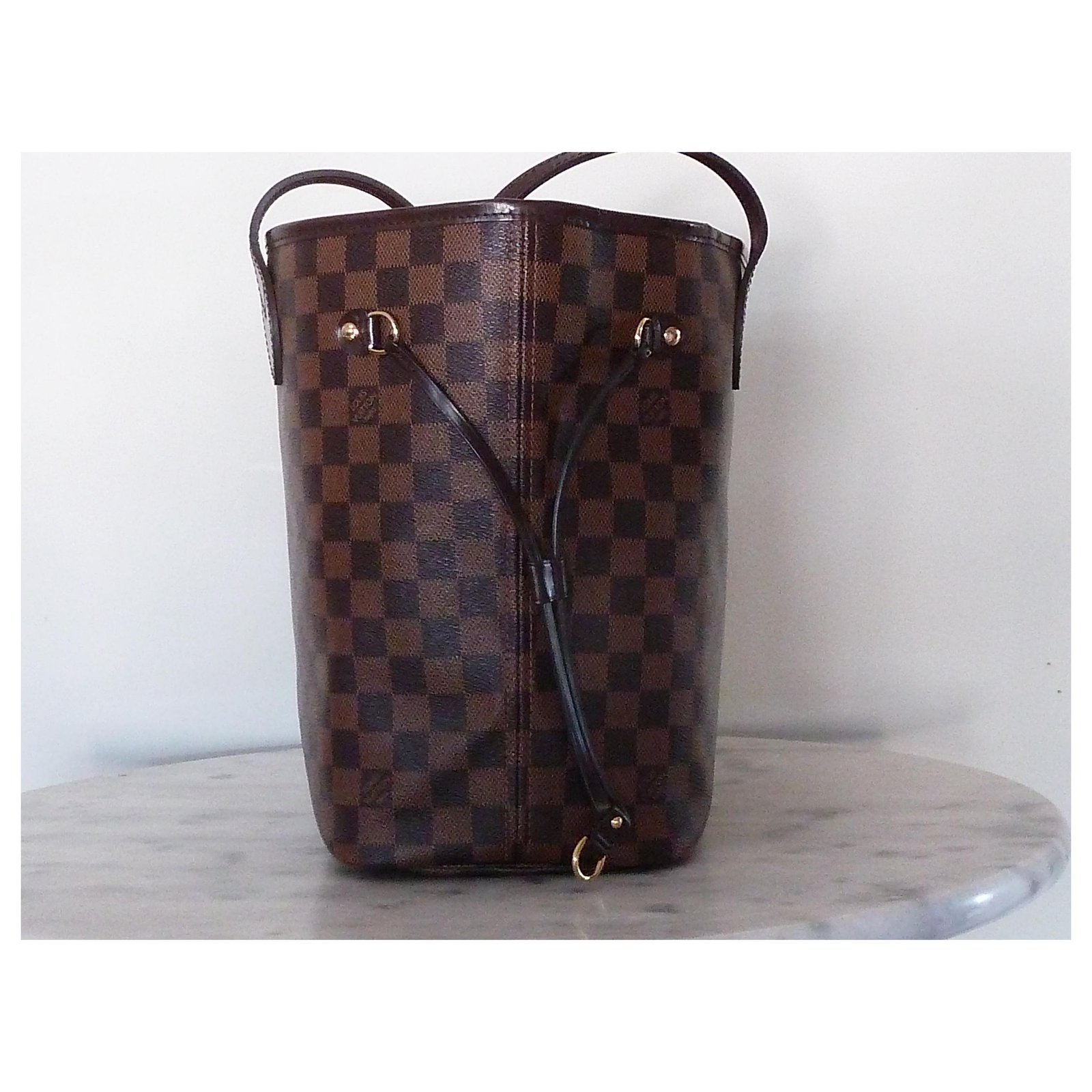 Neverfull cloth tote Louis Vuitton Brown in Cloth - 15759294