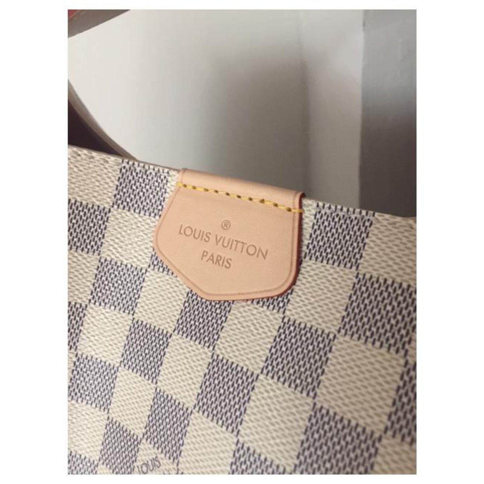 Louis Vuitton GRACEFUL BAG Damier Azur Canvas MM Eggshell Cloth