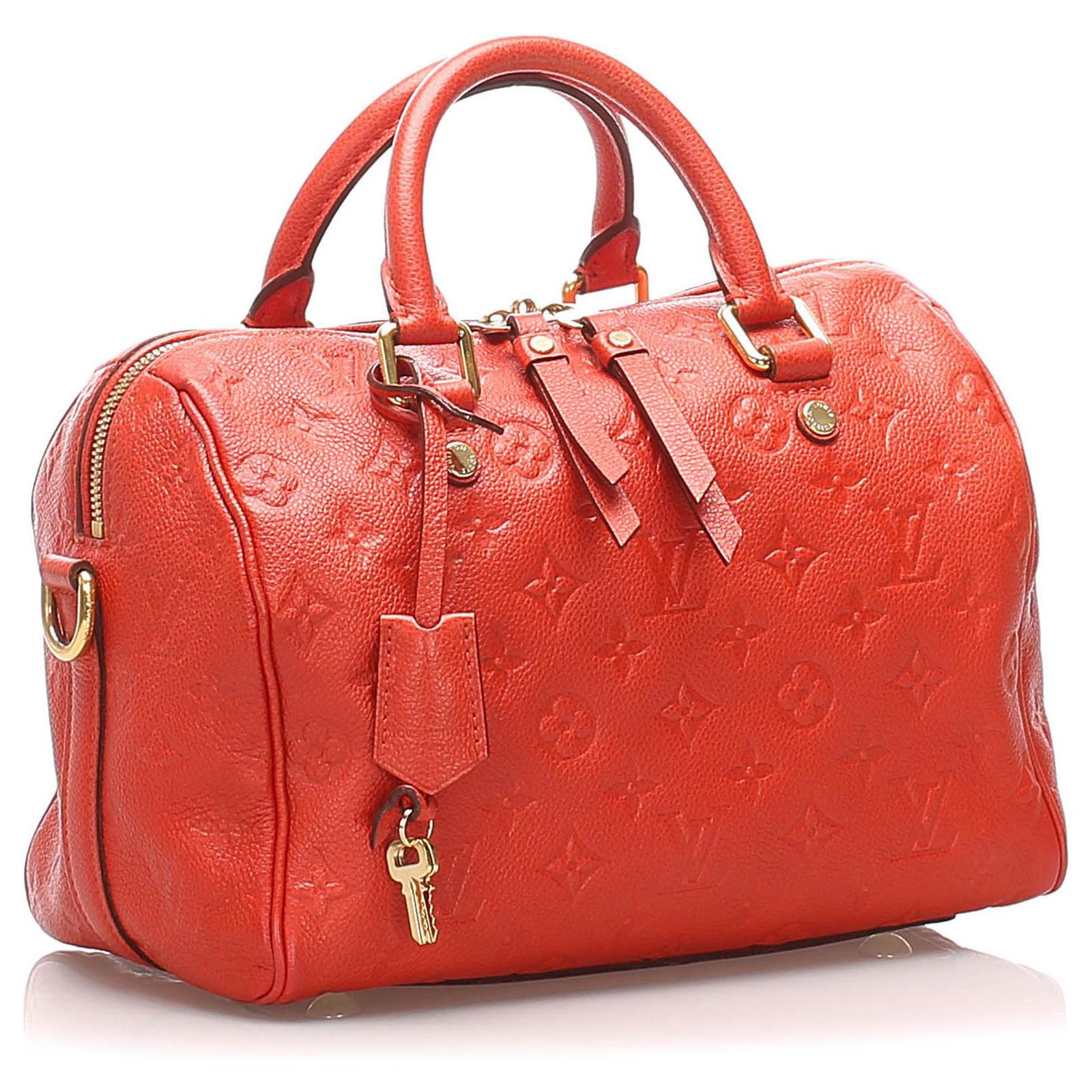 Louis Vuitton Red Empreinte Speedy 30 Leather Pony-style calfskin  ref.213940 - Joli Closet