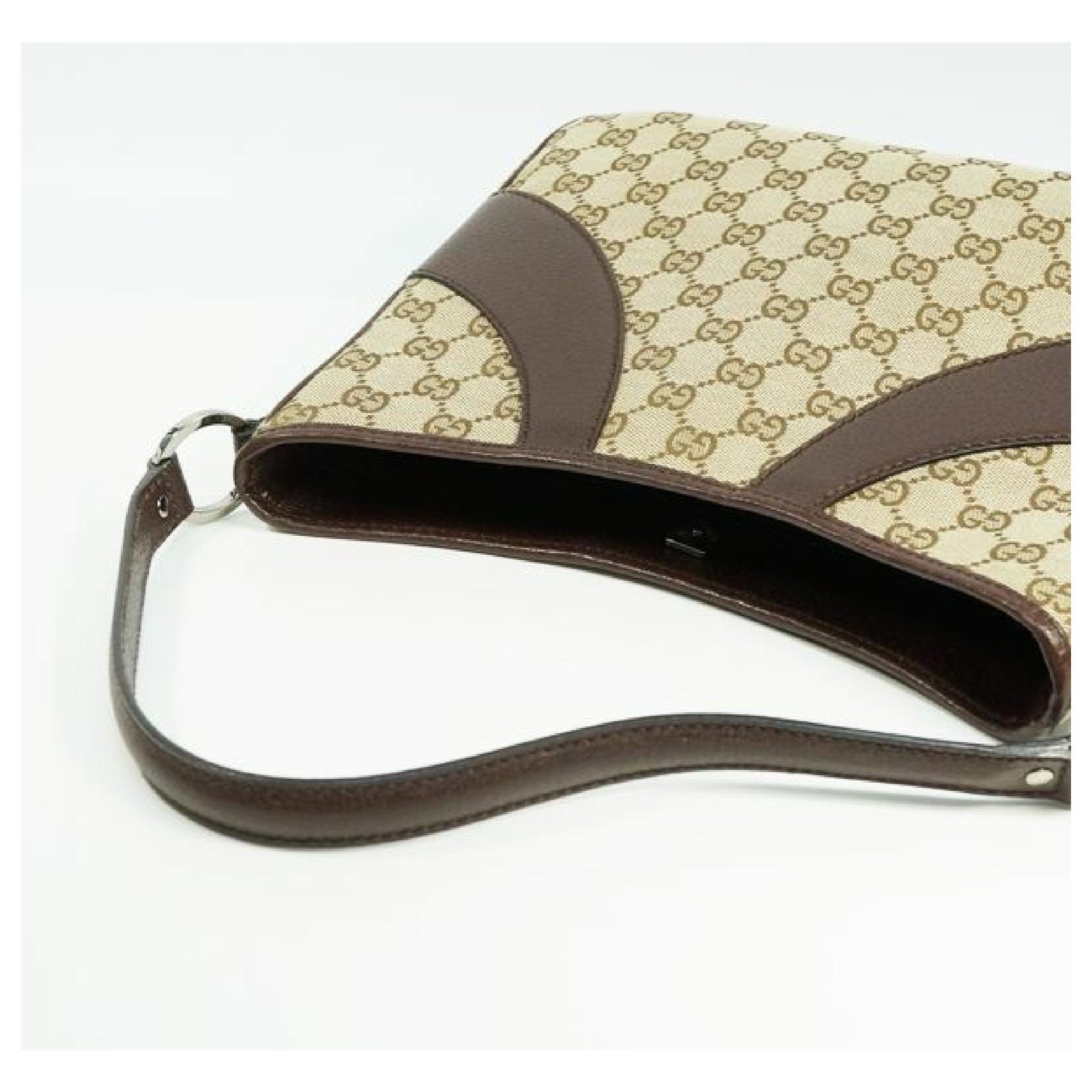 GUCCI Shoulder Bag 113013 Square type GG canvas/leather Brown unisex U –