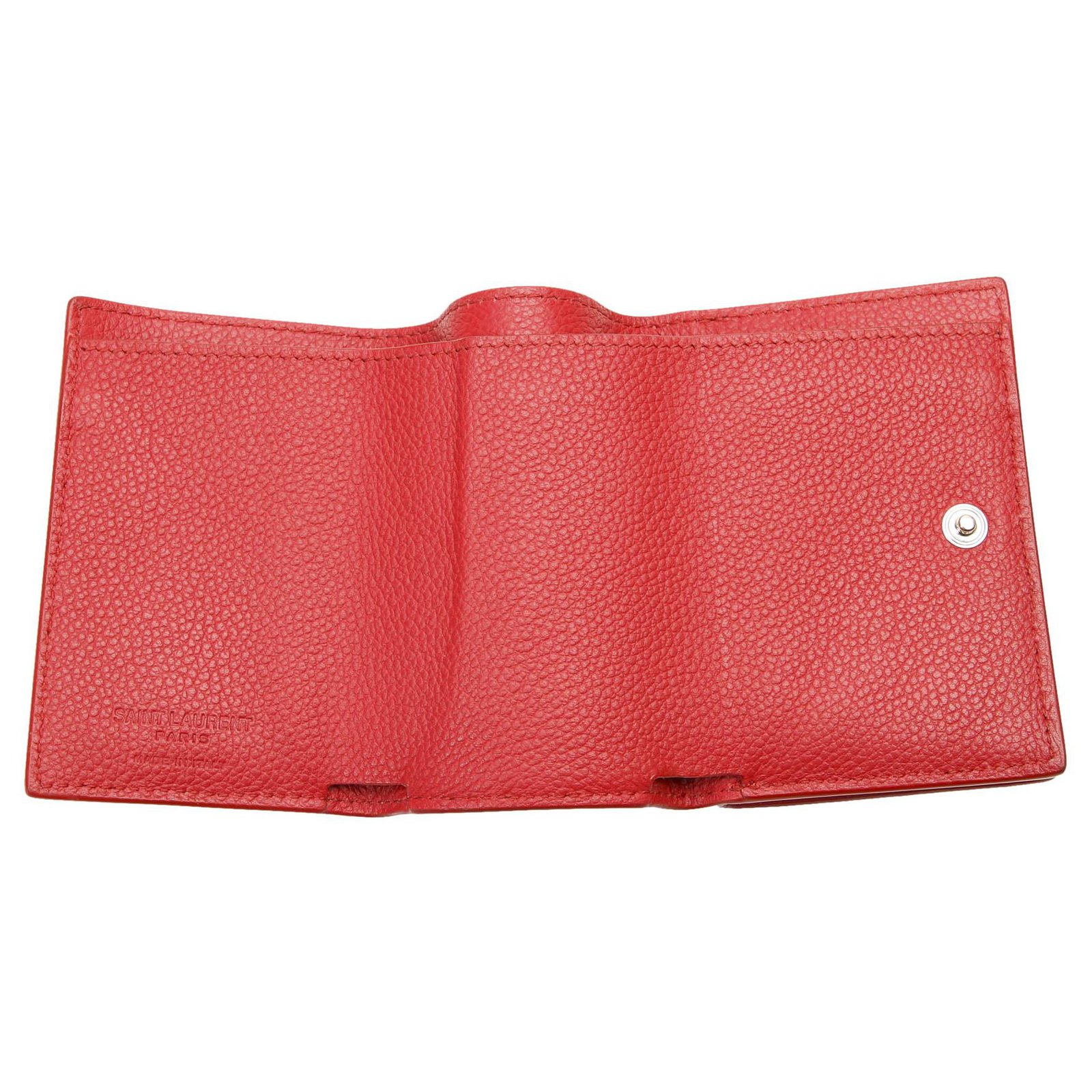 Yves Saint Laurent YSL Red Leather Small Wallet Pony-style calfskin ref ...