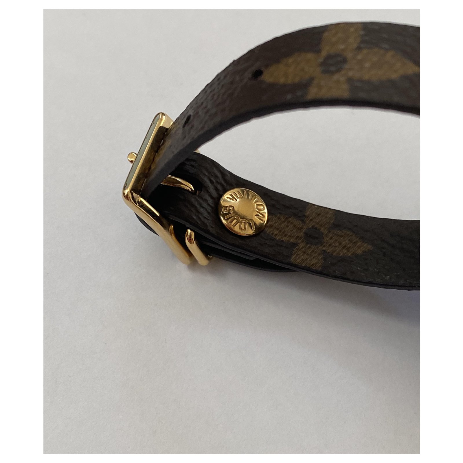 Louis Vuitton luggage tag black Golden Leather ref.359737 - Joli Closet