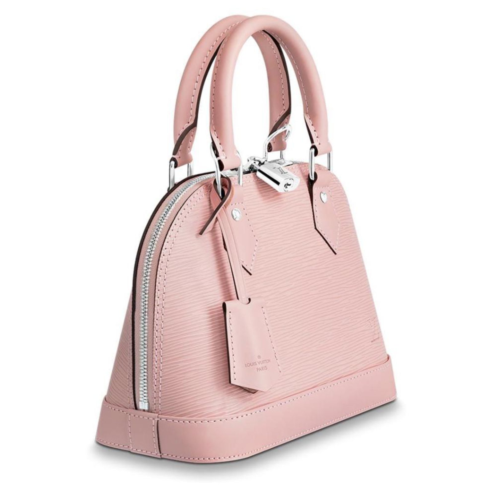 Alma bb leather handbag Louis Vuitton Pink in Leather - 32687192