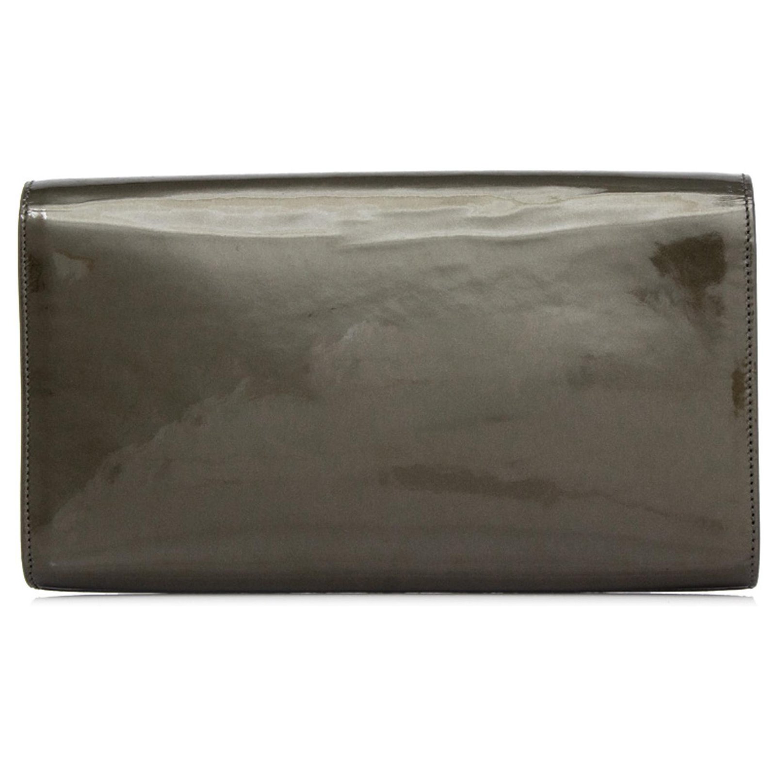 Yves Saint Laurent YSL Green Belle de Jour Patent Leather Clutch Bag ...