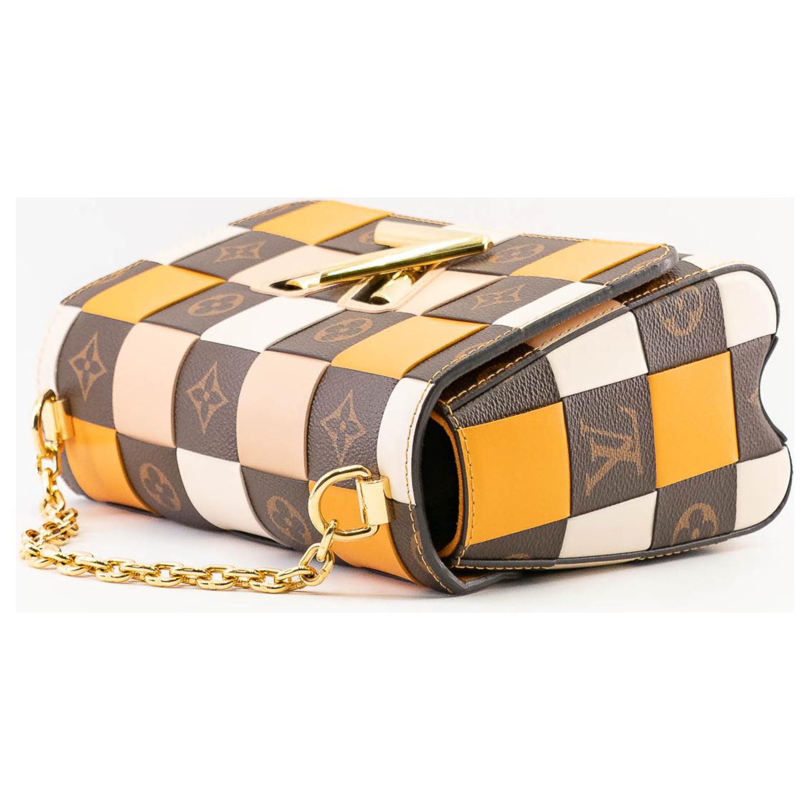 Louis Vuitton Monogram Bicolor Twist MM Damier Check Motif Bag – The Closet