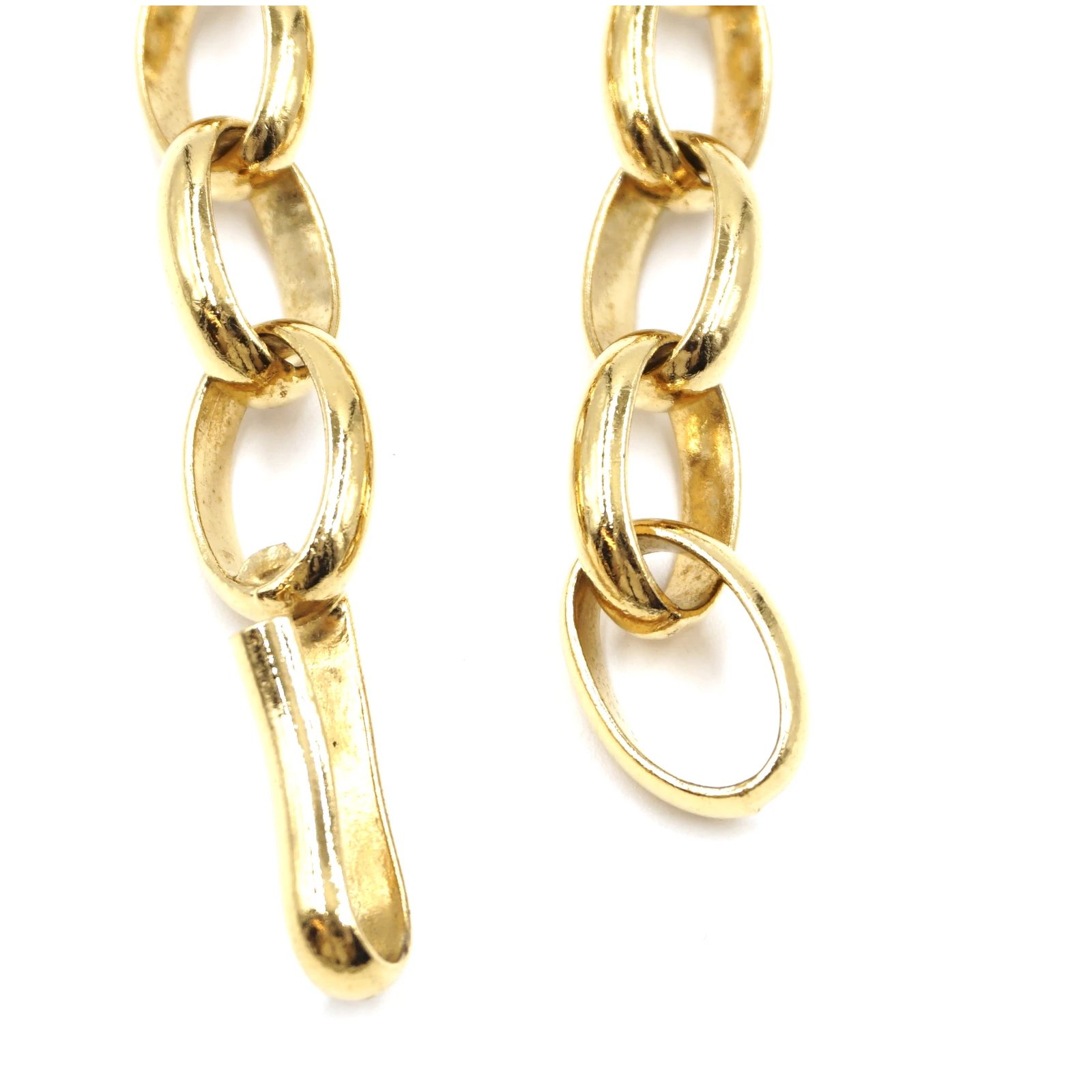 Chanel Gold CC Oversize Cutout Necklace Golden Metal ref