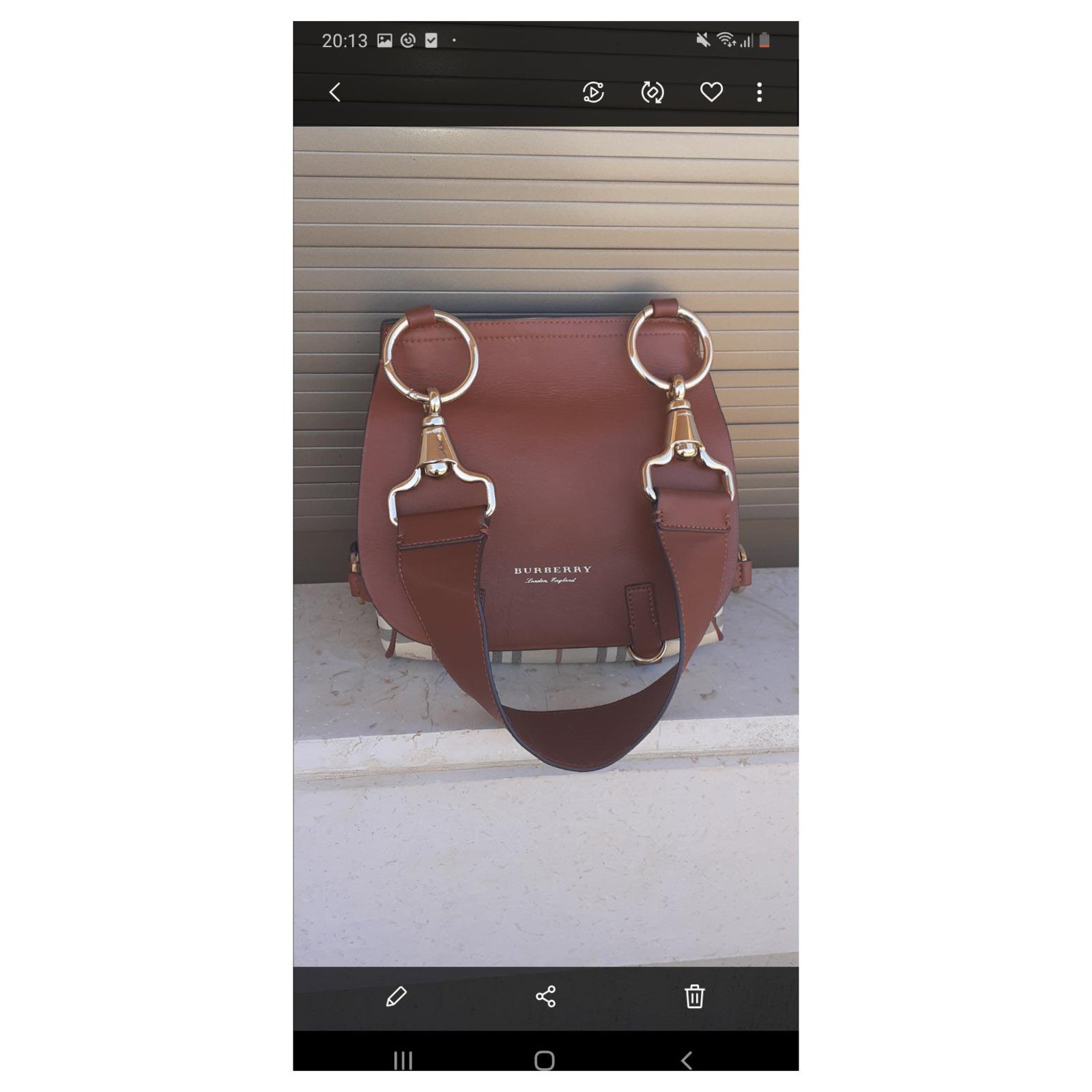 Burberry Leather Bridle bag Caramel ref.214950 - Joli Closet