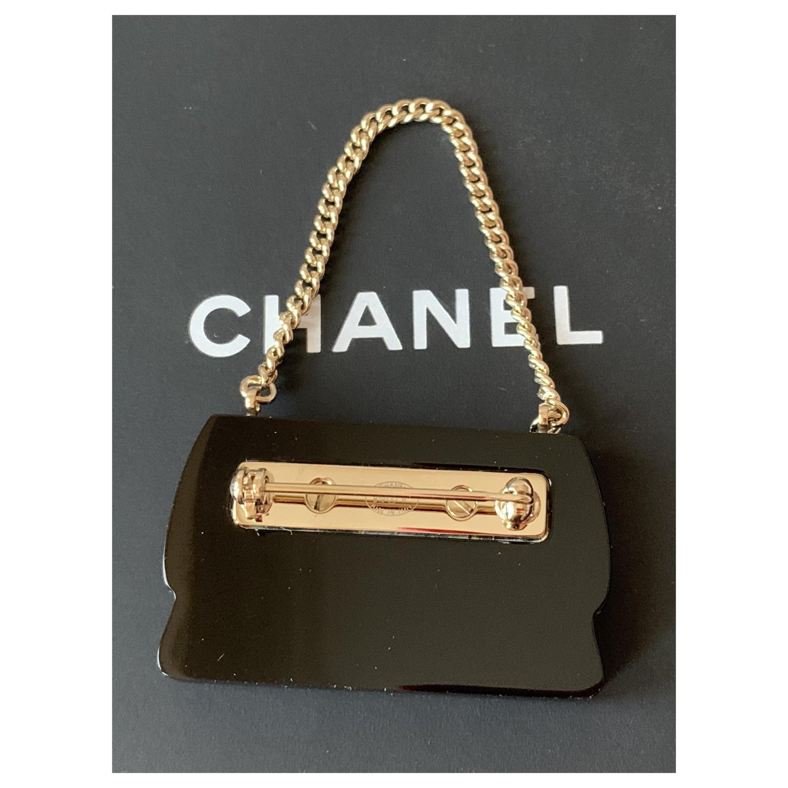 Chanel Grey Resin and Metal 31 Rue Cambon Paris Brooch