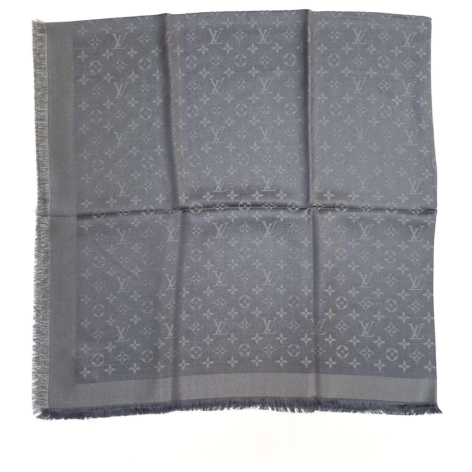 Monogram Shine Shawl Charcoal Grey (M75120)