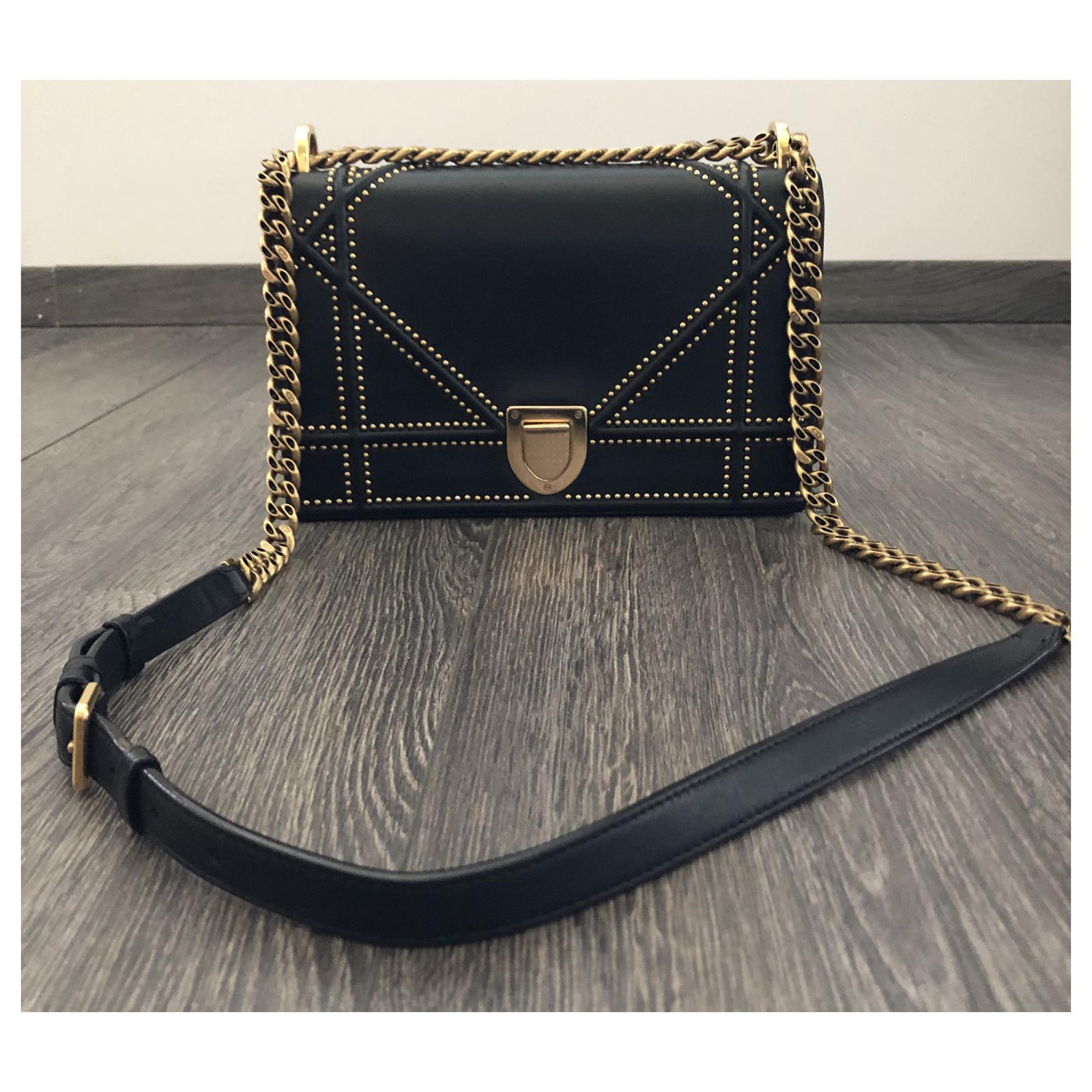 Dior Black Diorama Crossbody Bag Leather Pony-style calfskin ref.976333 -  Joli Closet
