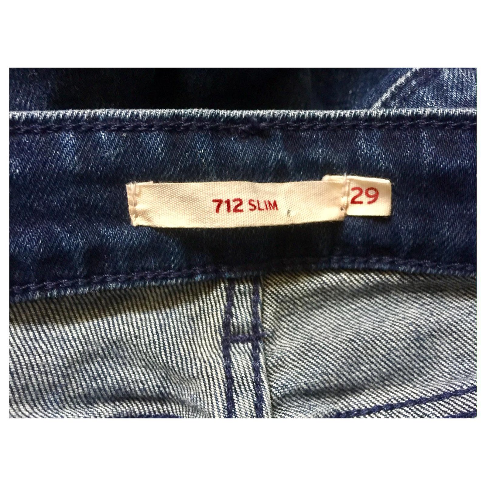 Levi's 712 Slim fit stretch jeans Dark blue Denim  - Joli Closet
