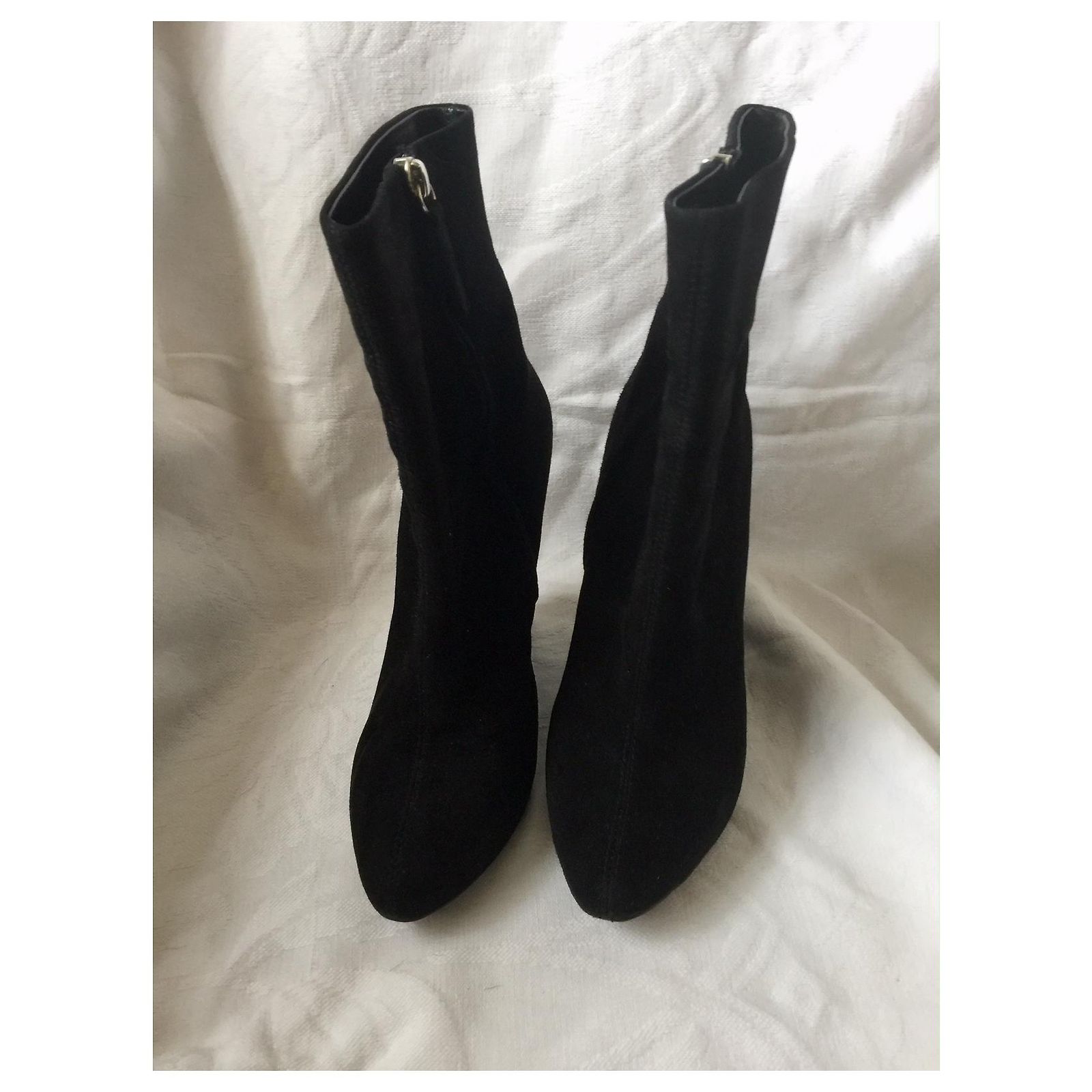 Bottes Genouillères Giuseppe Zanotti Noir Suède - Taille 38 IT - Occasion Très Bon état