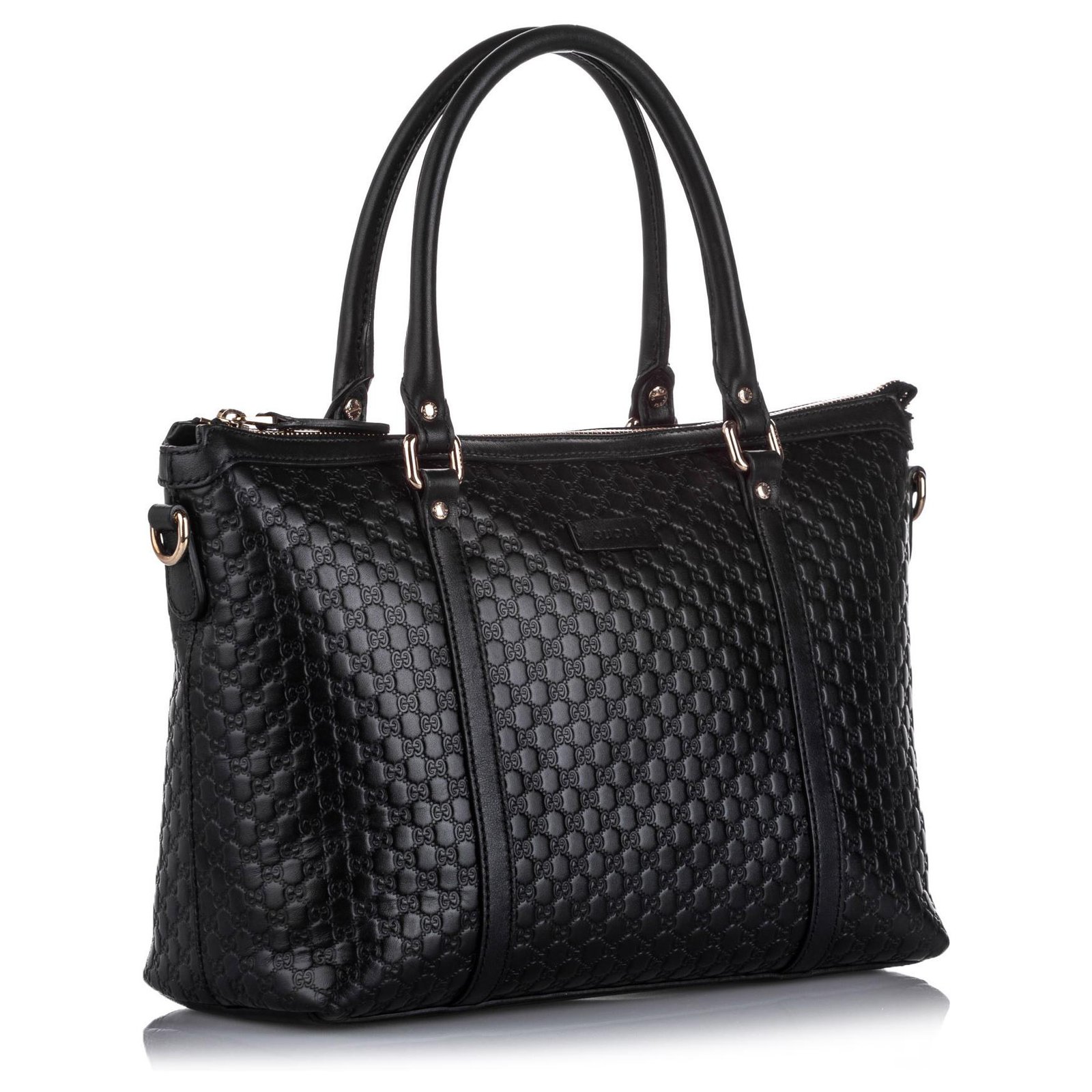 gucci microguccissima tote black