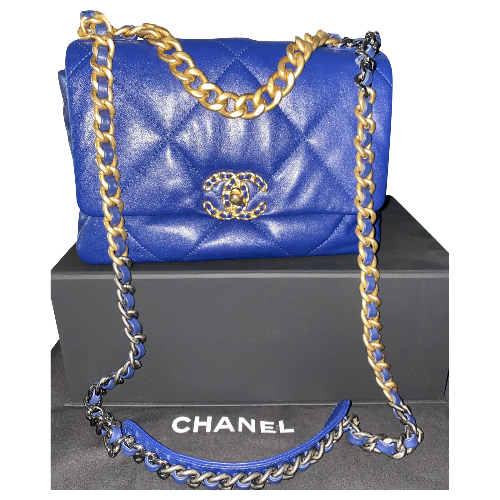 Chanel patchwork Blue Leather ref.77734 - Joli Closet