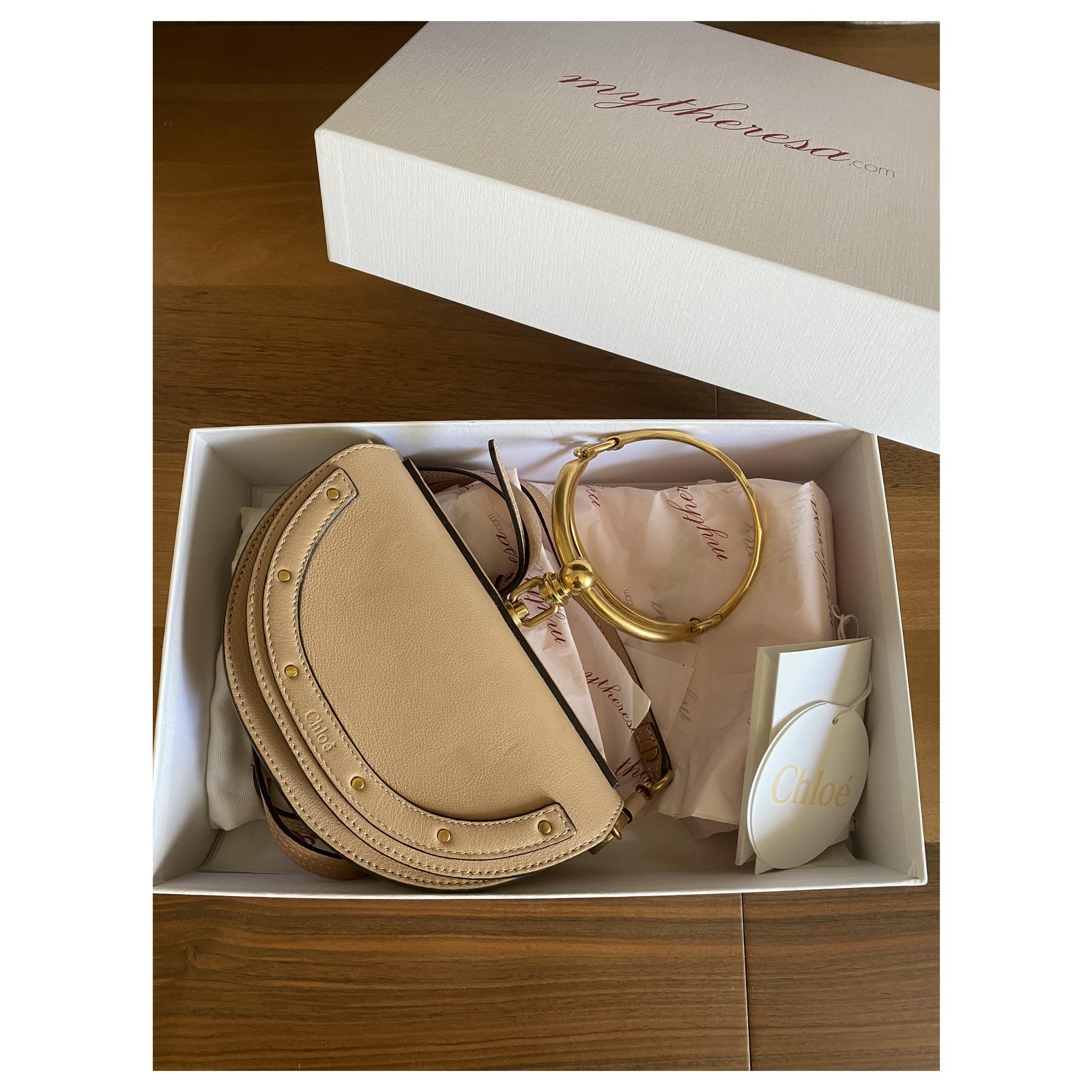 Chloe minaudiere bracelet Nile Cuir Beige ref.216347 Joli Closet