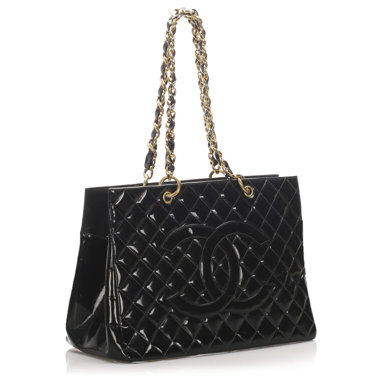 Chanel Black Matelasse Patent Leather Tote Bag ref.216866 - Joli Closet