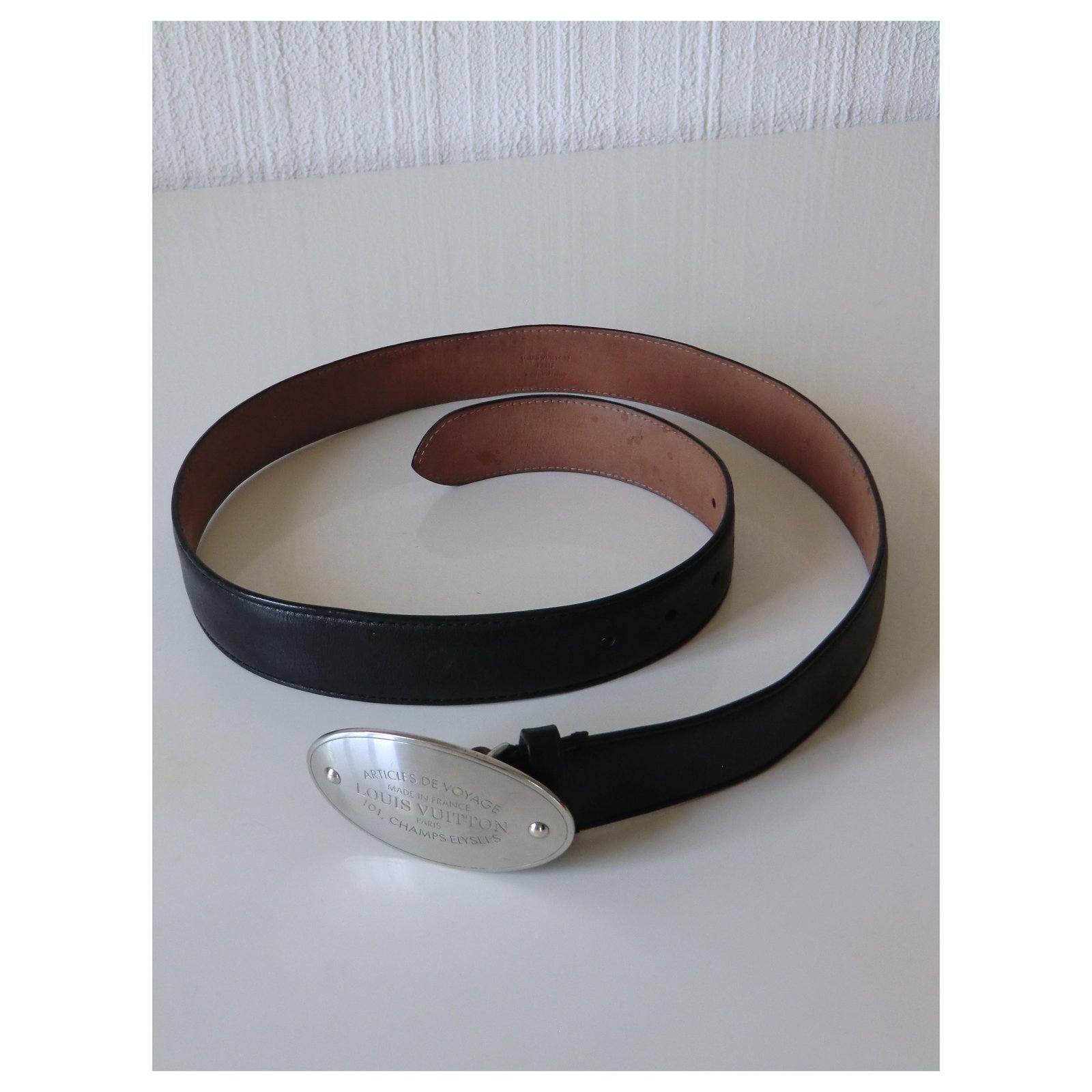 Louis Vuitton men's belt Black Leather ref.217030 - Joli Closet