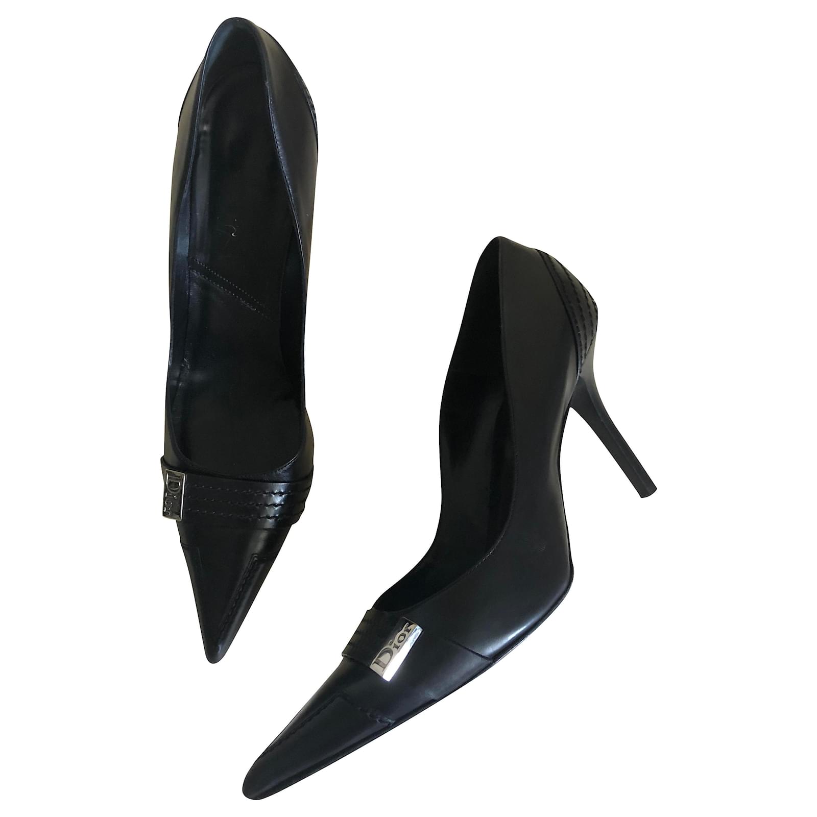 Dior Heels Black Leather ref.217044 Joli Closet