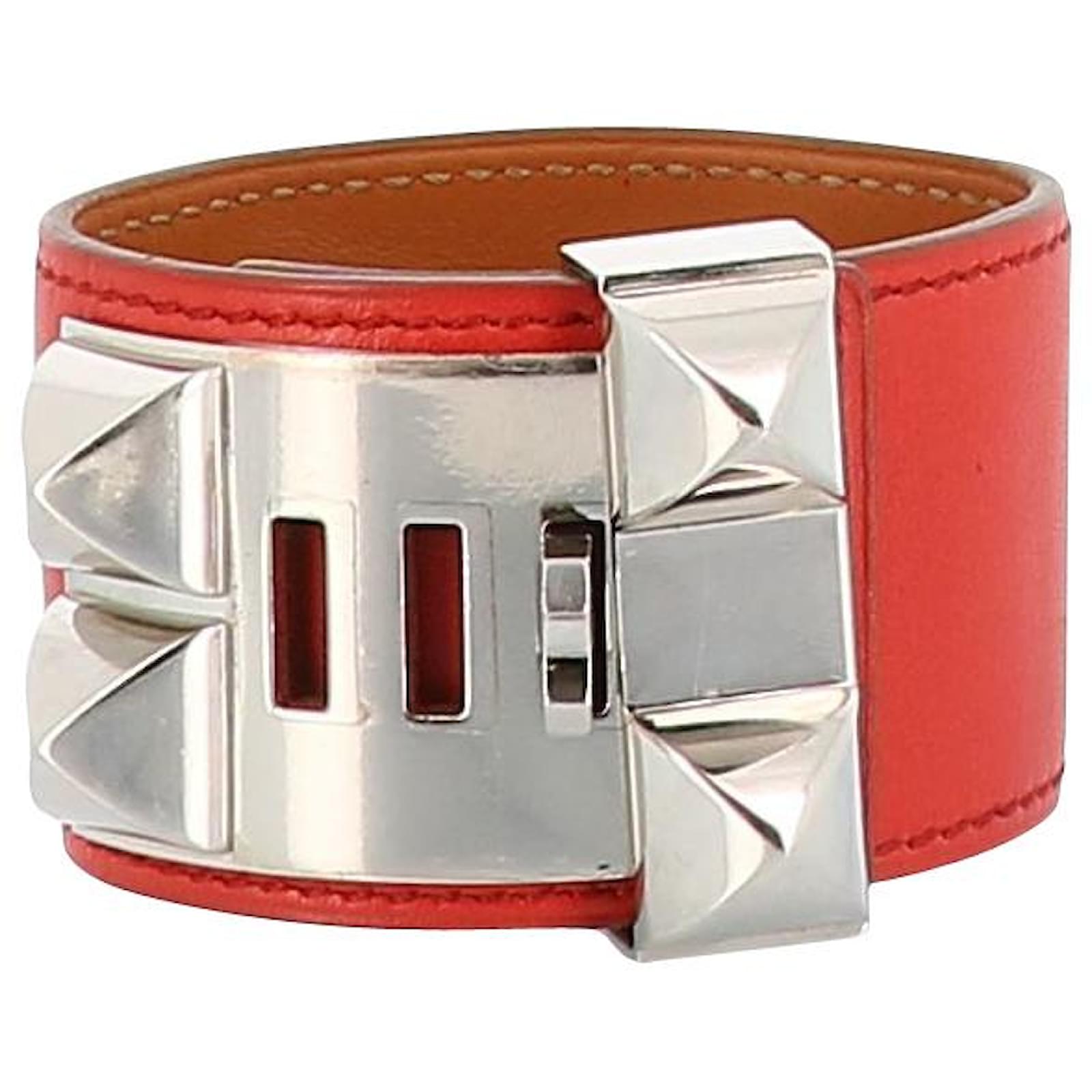 Bracelet Hermès Cuir Orange ref.217081 Joli Closet