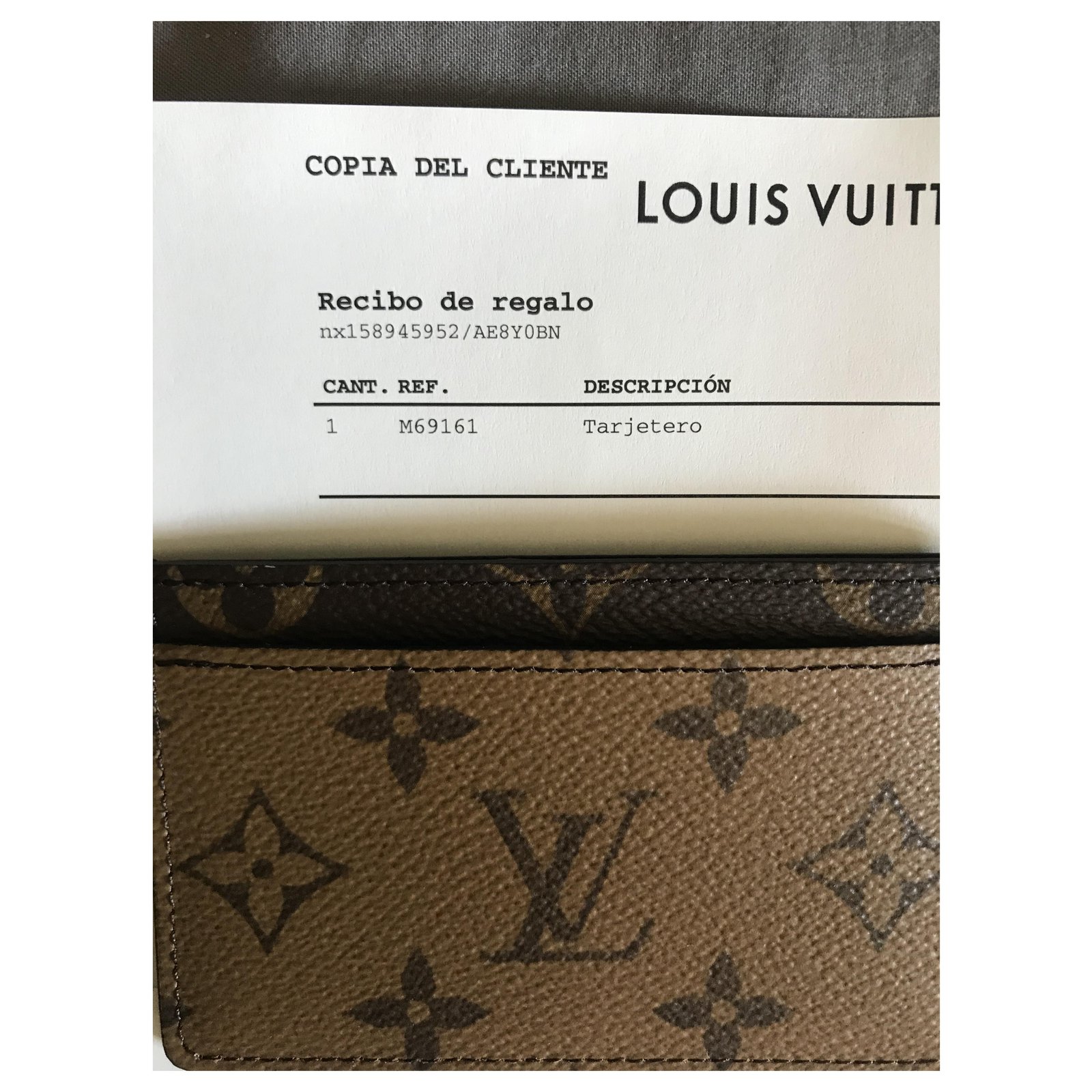 Louis Vuitton Tarjetero Monogram Reverse Marrón claro Marrón