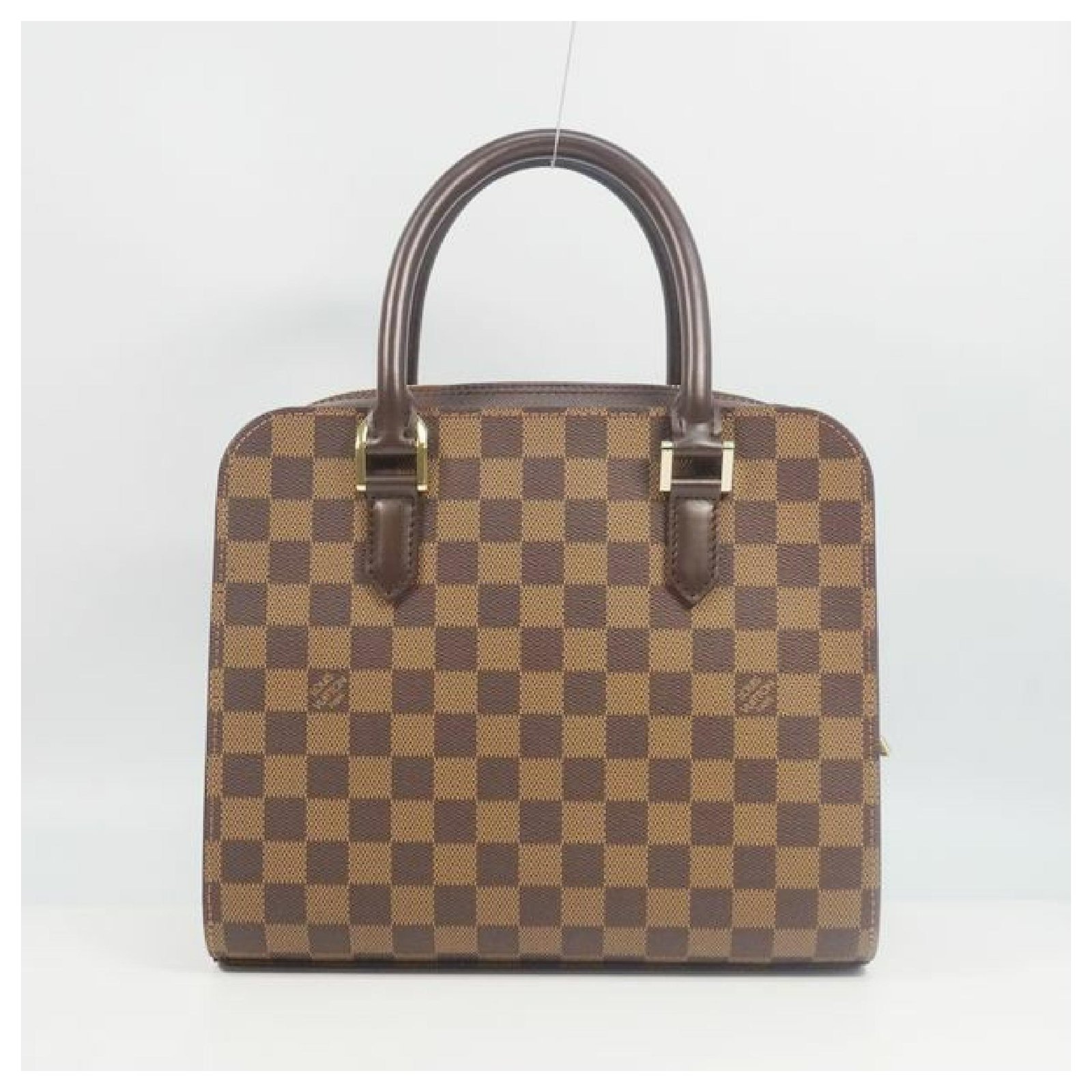 LOUIS VUITTON TRIANA HAND BAG PURSE DAMIER CANVAS EBENE N51155