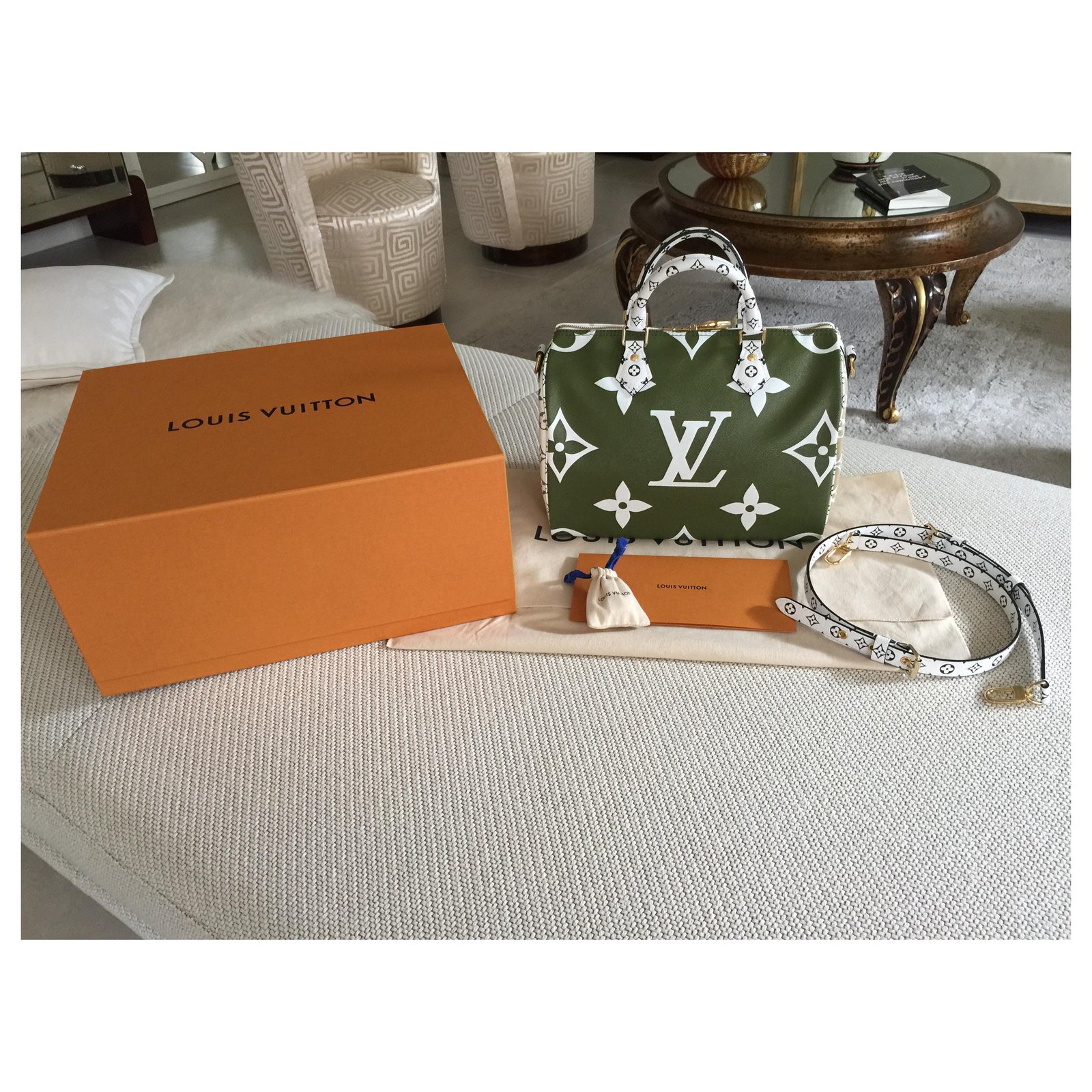 Speedy Louis Vuitton Giant Monogram Dark green Cloth ref.218154 - Joli  Closet
