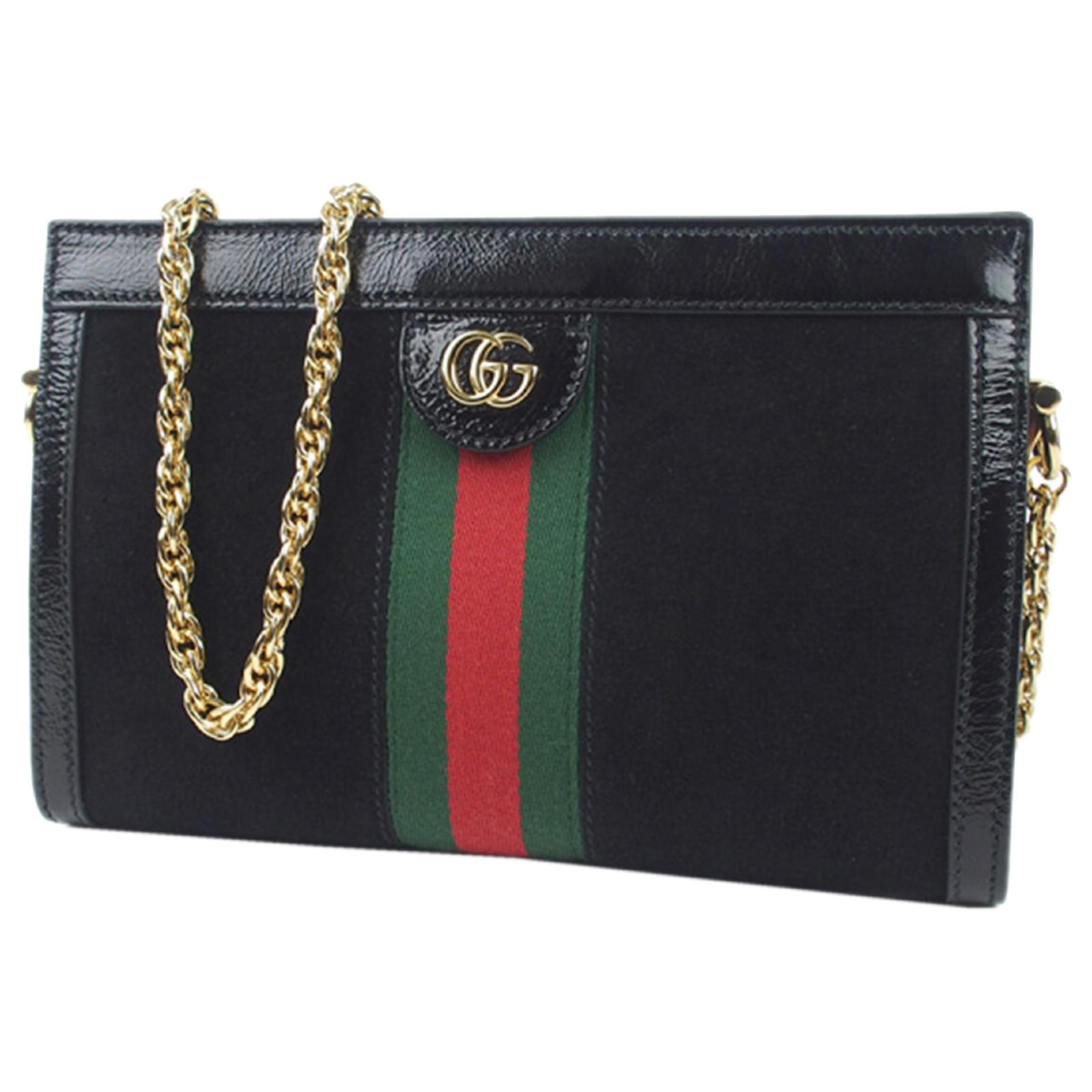 Gucci Black Small Ophidia Suede Crossbody Bag Multiple colors Leather