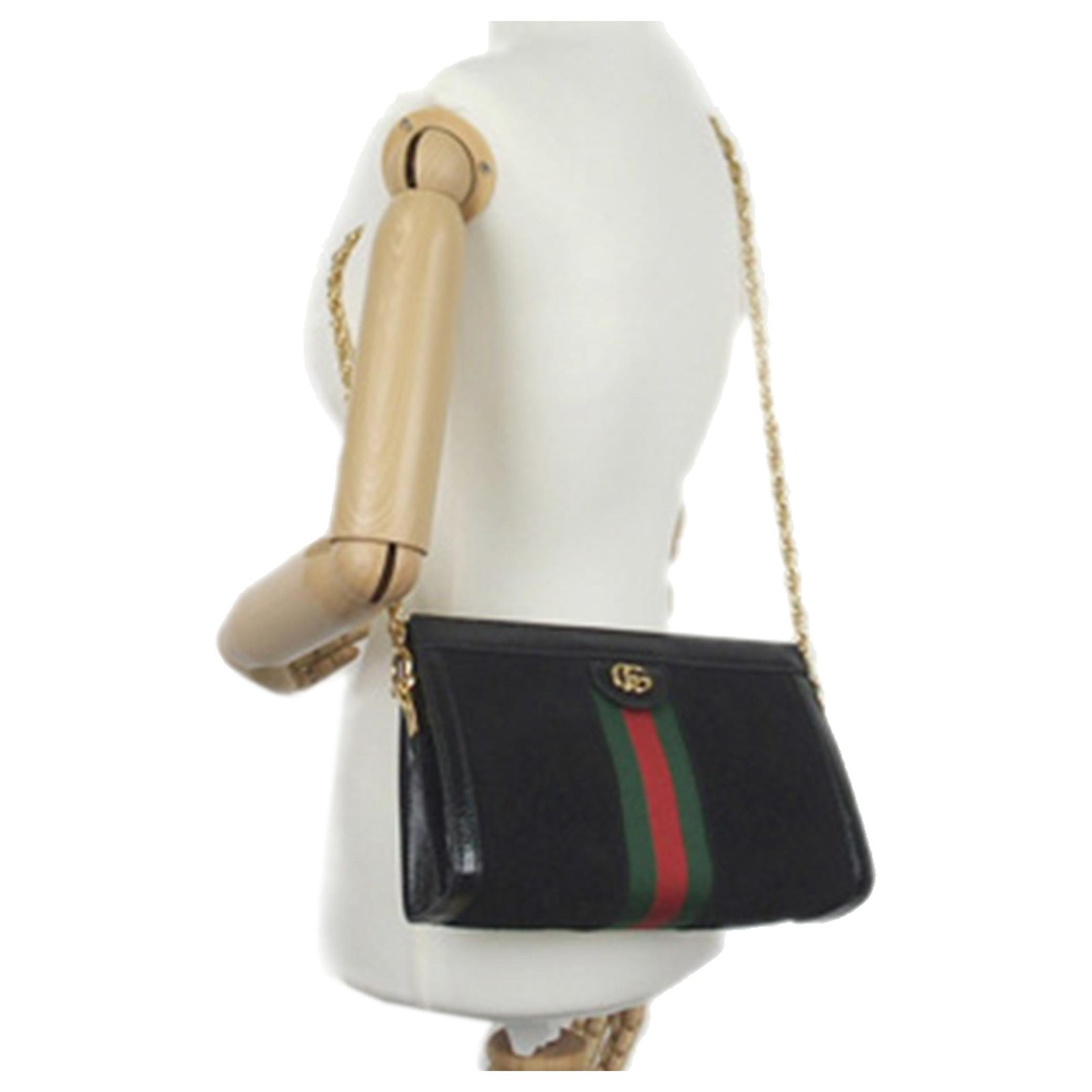 Ophidia compartment messenger cloth crossbody bag Gucci Black in Cloth -  30690588