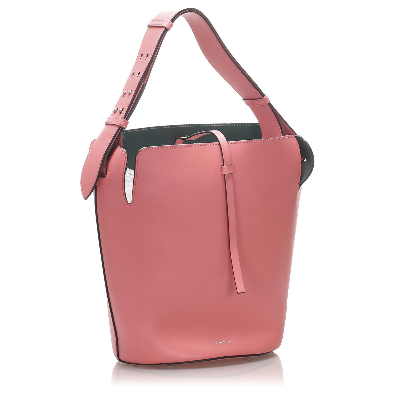 Burberry Pink The Medium Leather Bucket Bag Pony-style calfskin   - Joli Closet