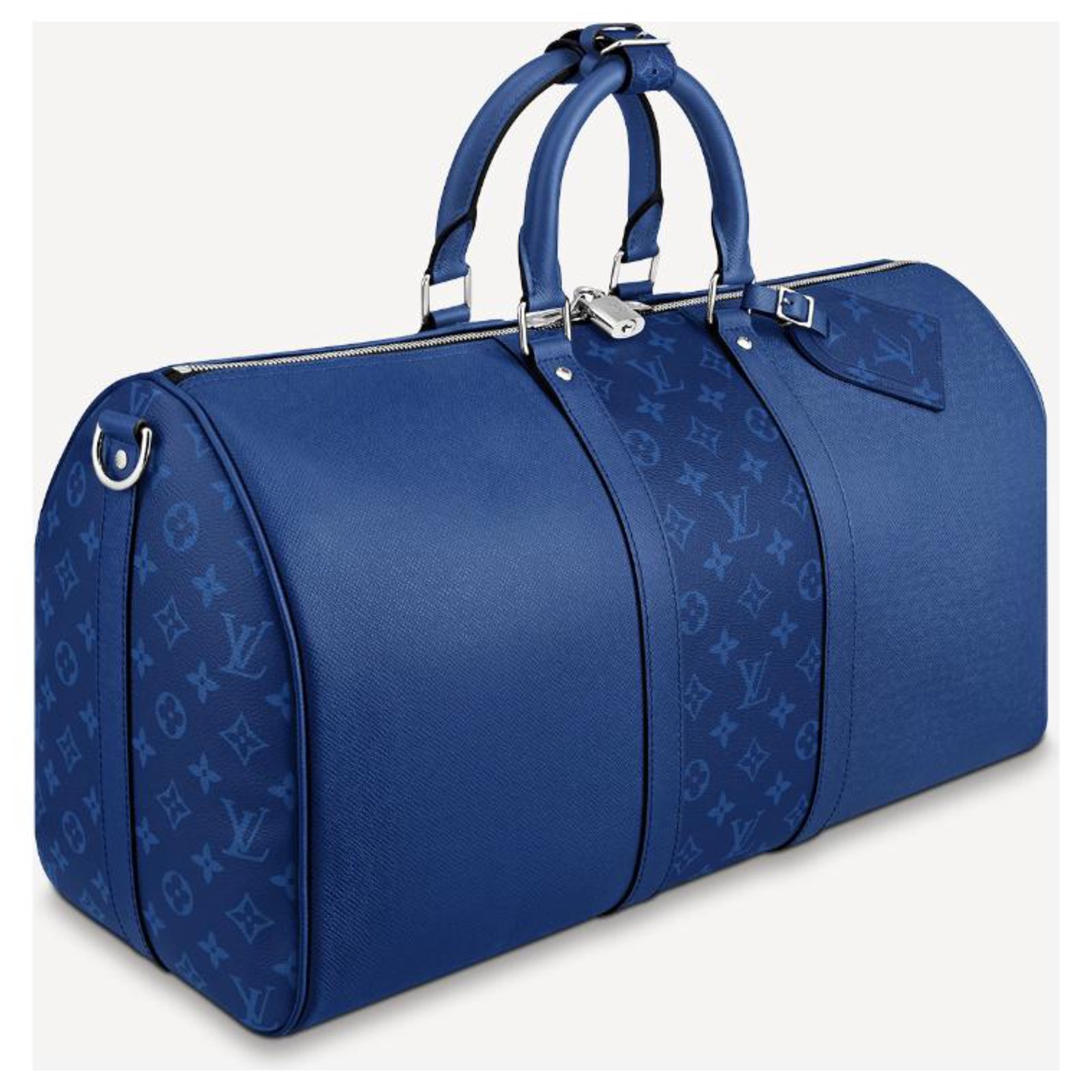 Louis Vuitton Keepall Bandouliere Bag Monogram Taigarama 50 Blue