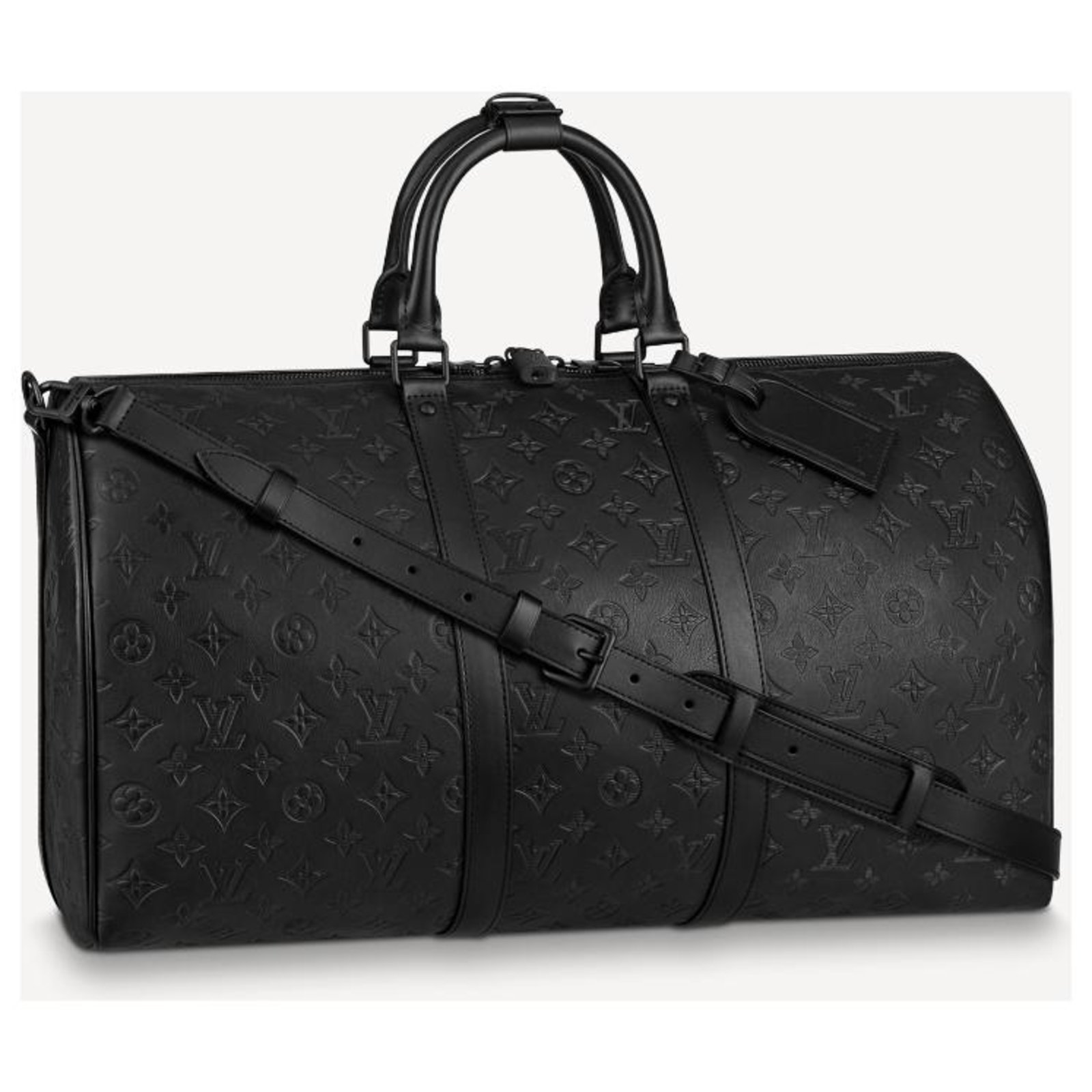 Louis Vuitton LV Keepall Monogram Shadow en cuir embossé Noir ref.219675 -  Joli Closet