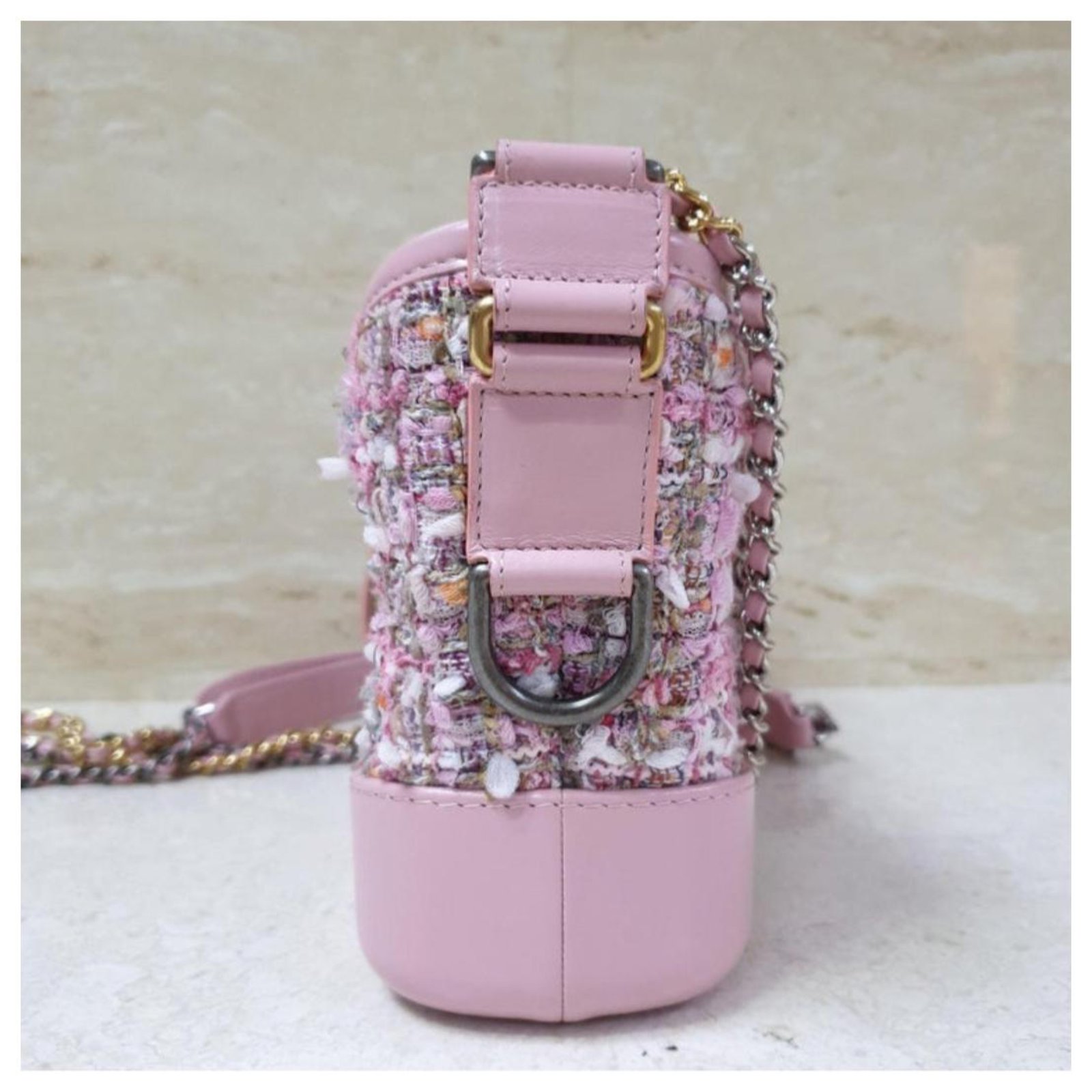 Chanel Leather Gabrielle Shoulder Bag Pink Pony-style calfskin ref