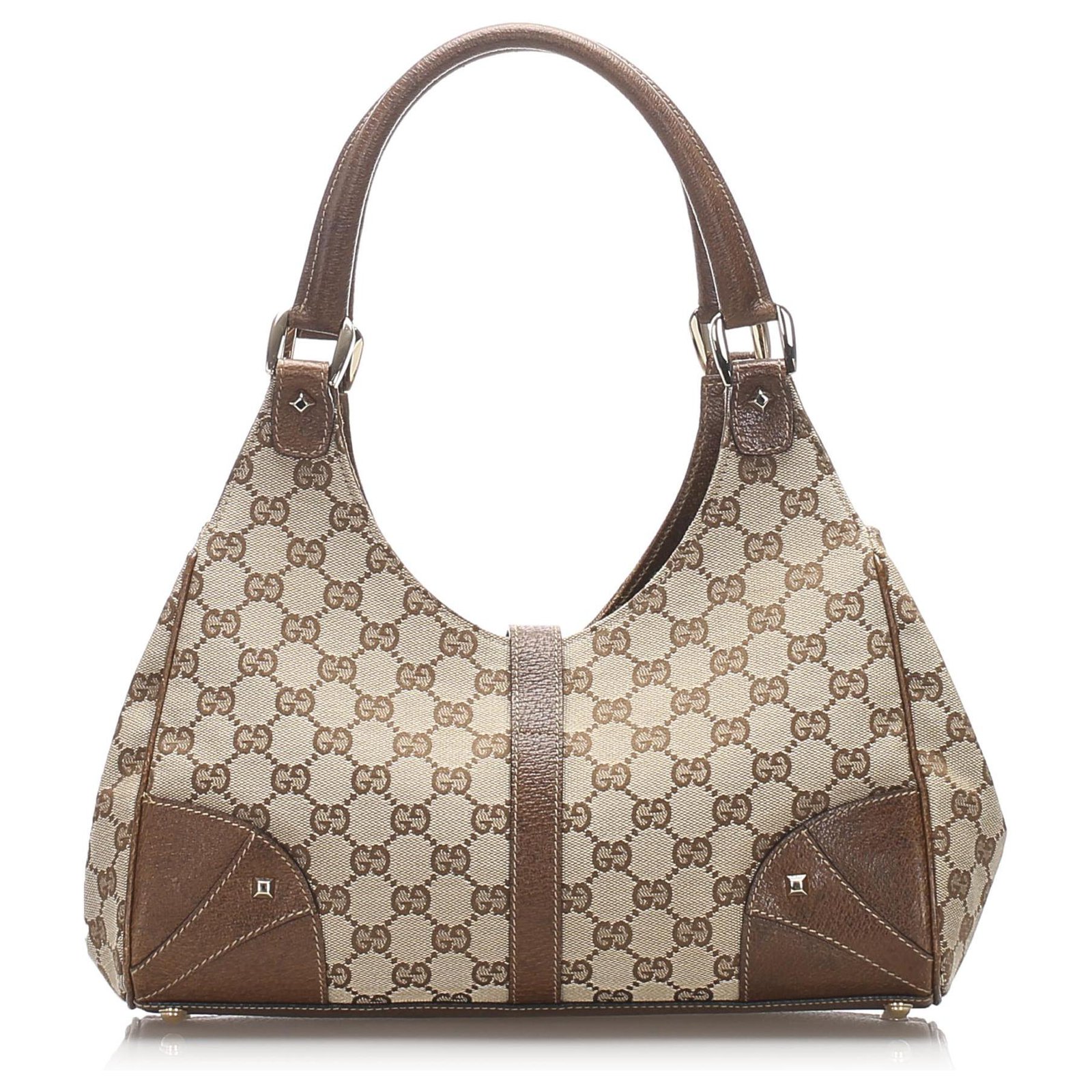 Gucci Vintage - Nailhead Jacquard Jackie Shoulder Bag - Brown - Leather  Handbag - Luxury High Quality - Avvenice