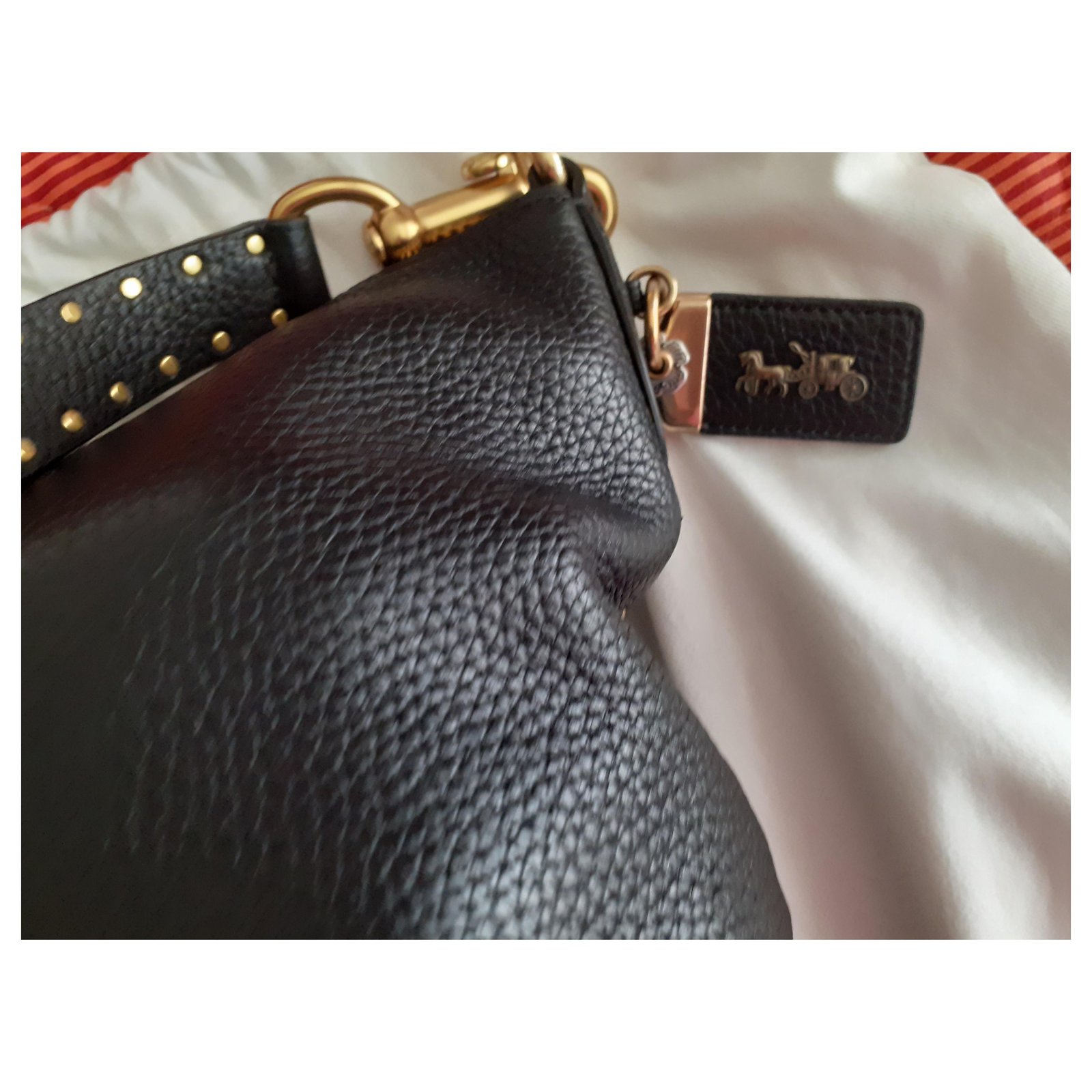 Coach Black Leather ref.974614 - Joli Closet