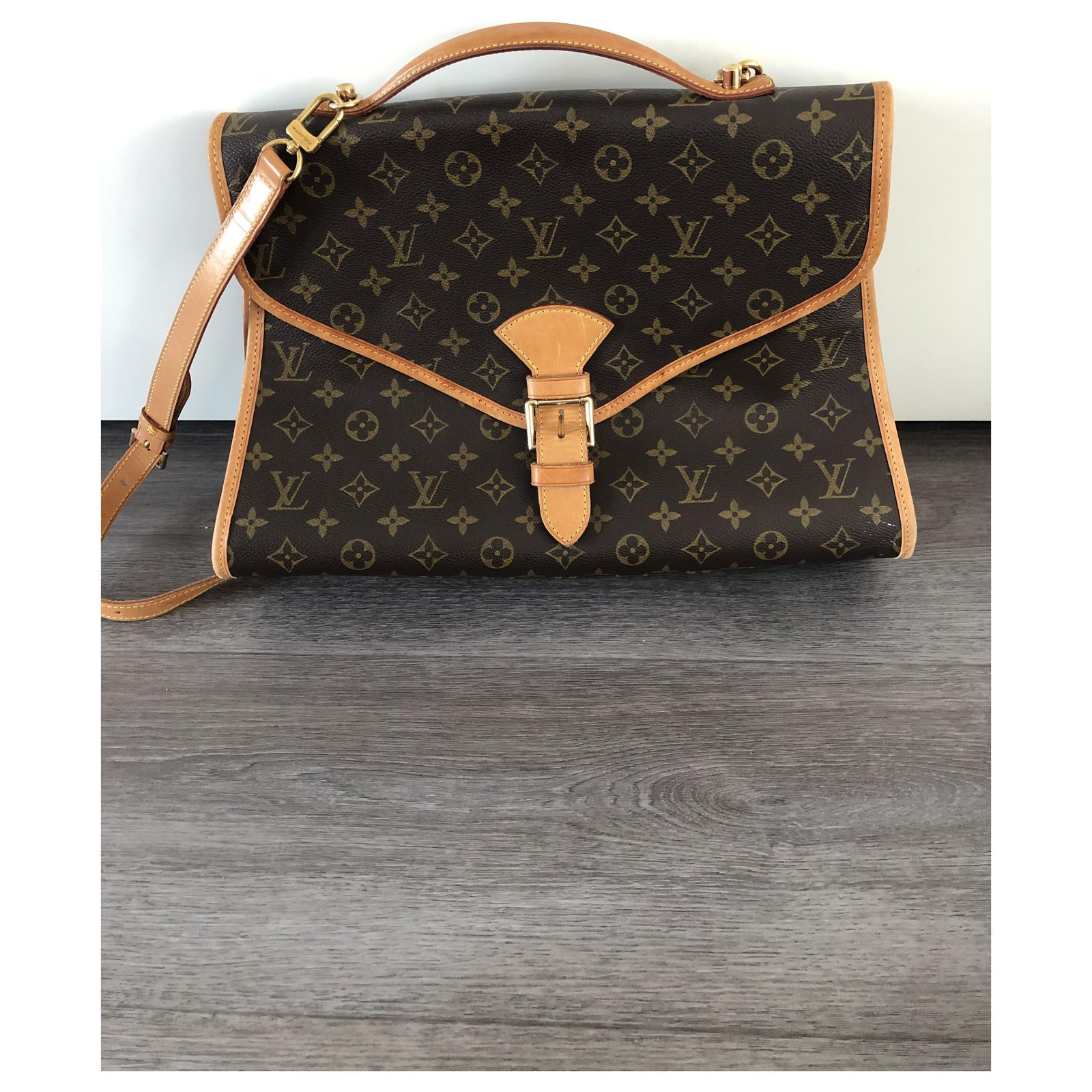 Louis Vuitton Brown Monogram Beverly Briefcase GM Leather Cloth