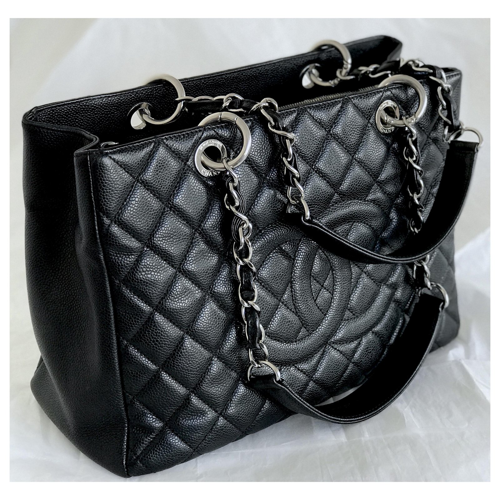 Chanel Black Caviar GST Grand Shopping Tote Bag Leather ref.220294 - Joli  Closet