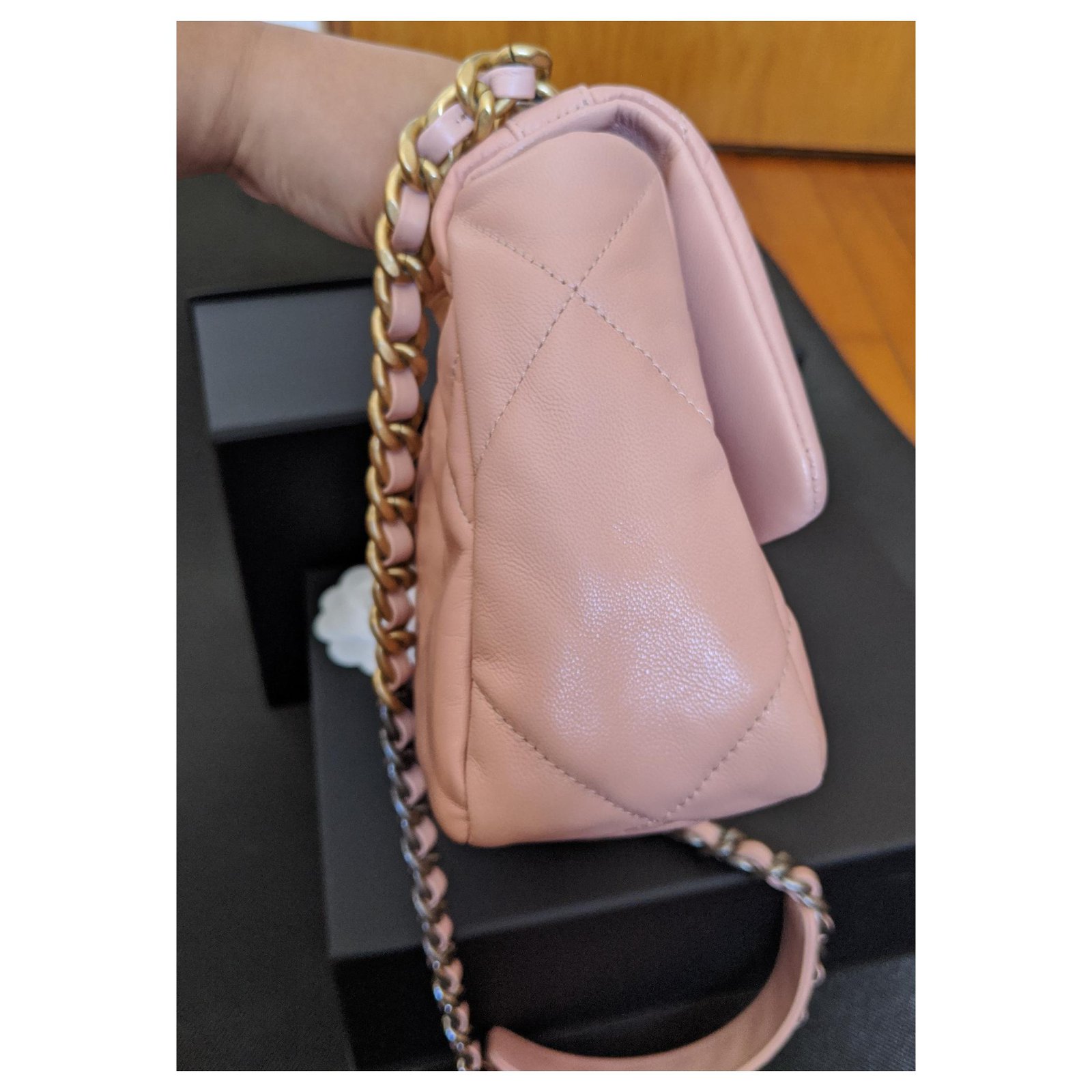 Chanel 19 Bag Small Blush Pink Goatskin 20P Leather ref.191088 - Joli Closet