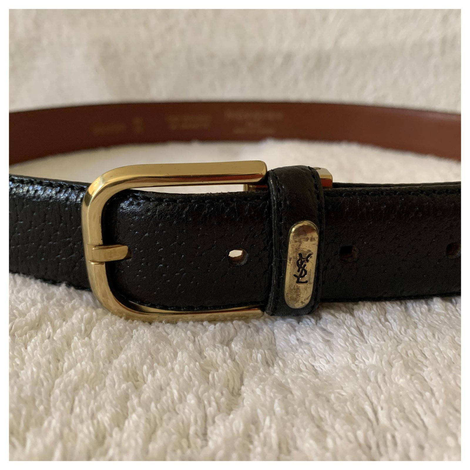 Vintage Black YSL Leather Waist Belt – Large → Hotbox Vintage