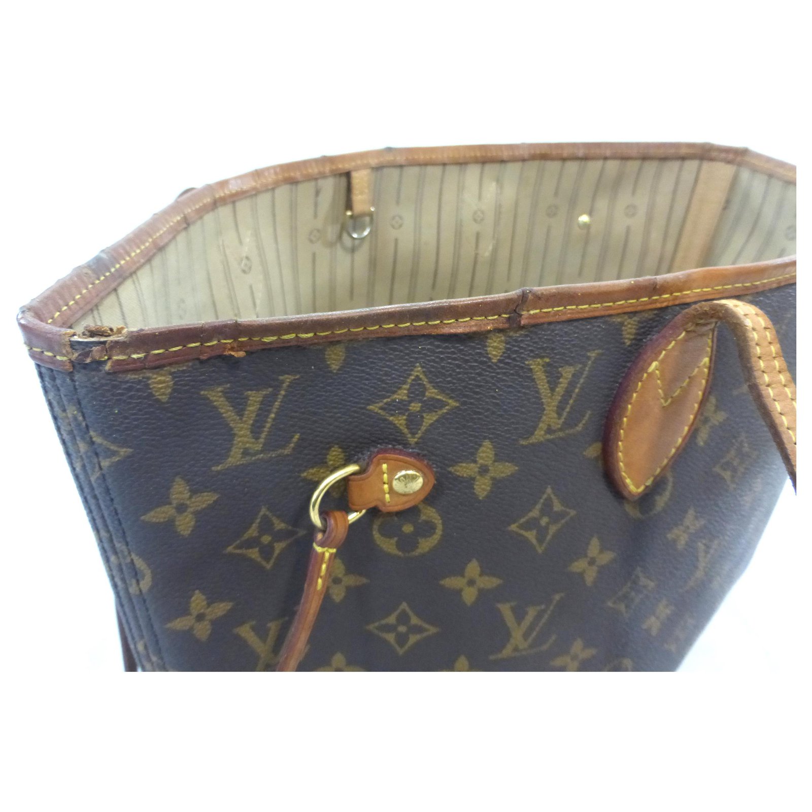 Louis Vuitton NEVERFULL MM MONOGRAM Brown Leather ref.89434 - Joli
