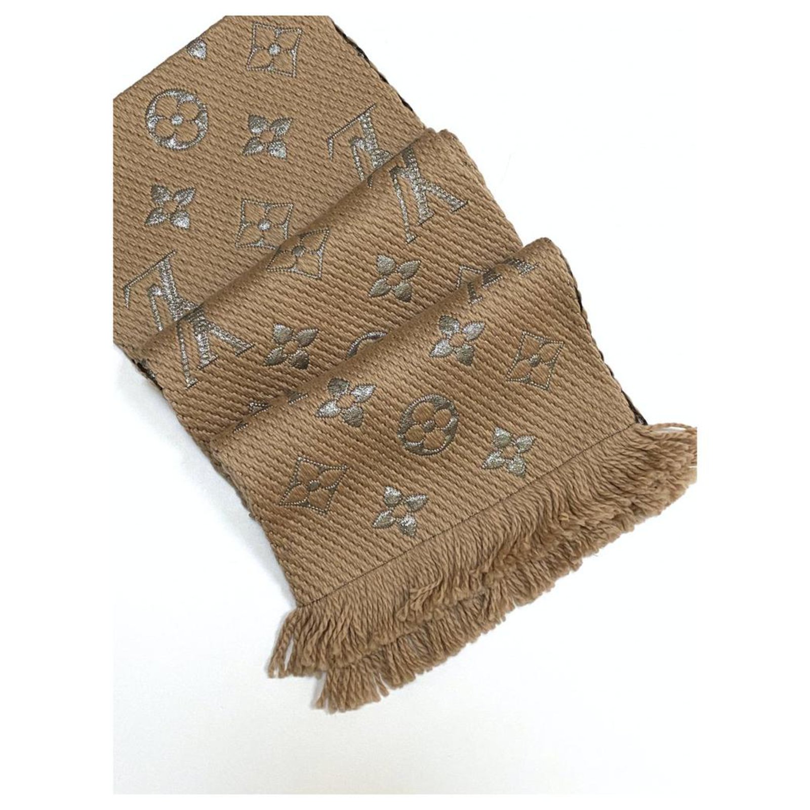 Logomania wool scarf Louis Vuitton Ecru in Wool - 13538408