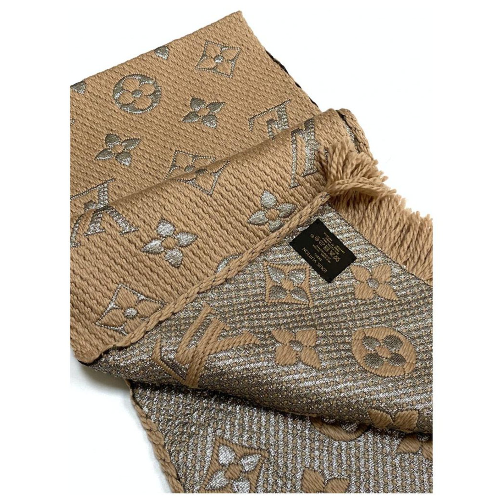Logomania wool scarf Louis Vuitton Ecru in Wool - 36586164
