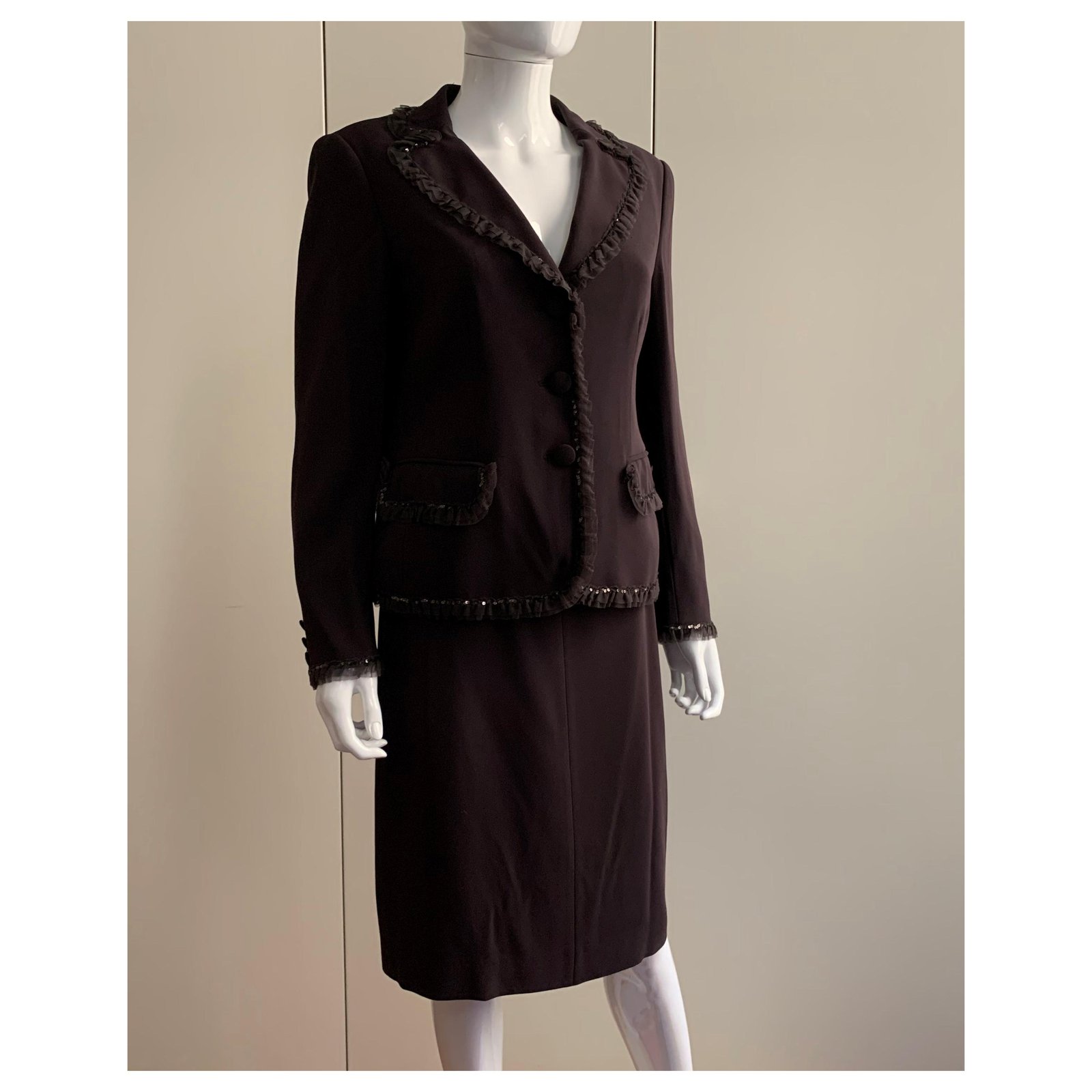 Moschino Cheap And Chic Dark brown skirt suit Synthetic ref.222381 ...