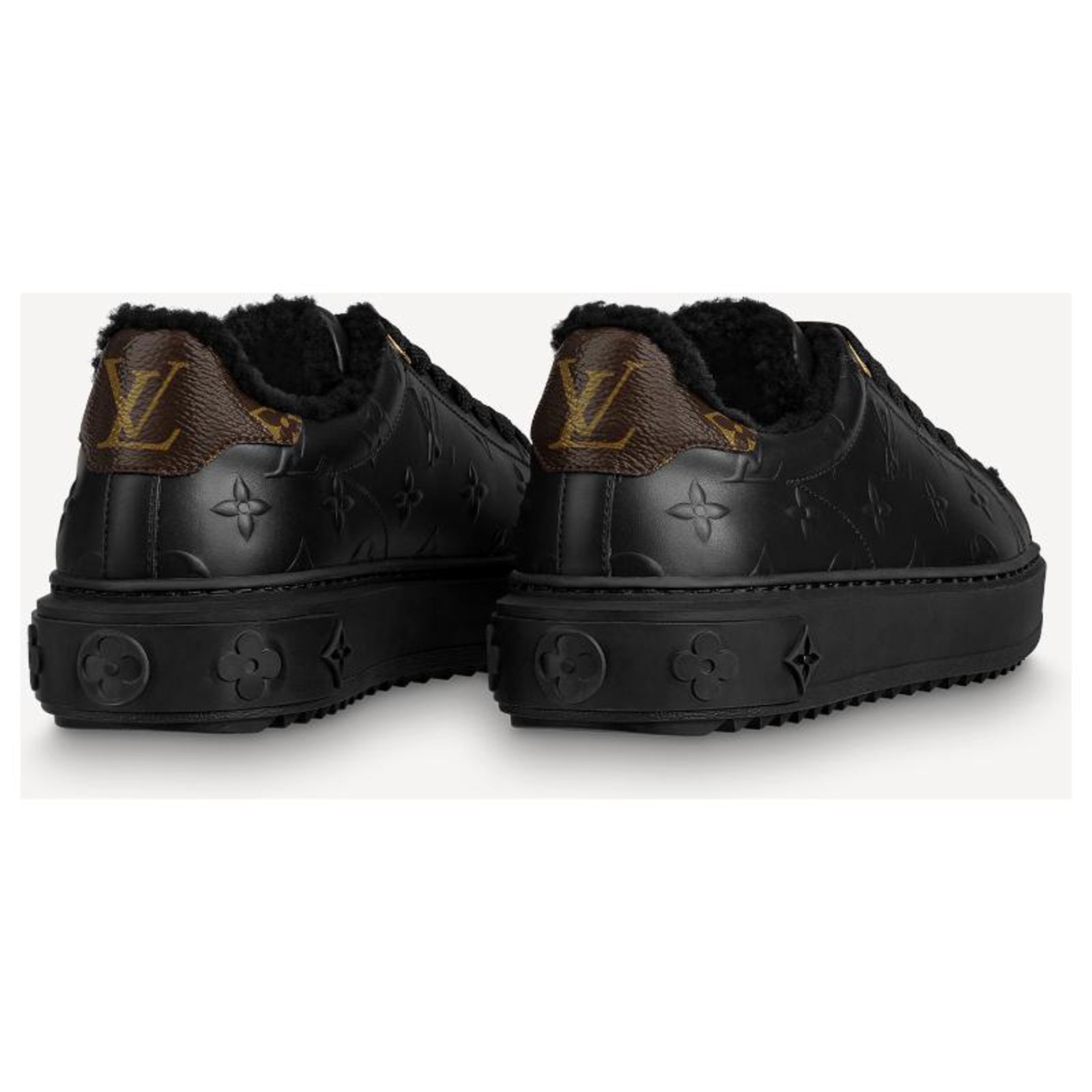 Louis Vuitton Zapatillas LV Time Out Negro Cuero ref.222692 - Joli Closet