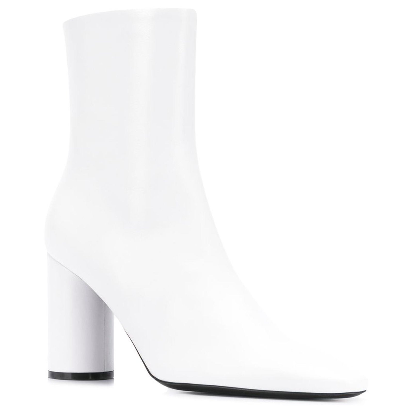 Balenciaga Womens White Corset Patentleather Heeled Ankle Boots 45   ModeSens