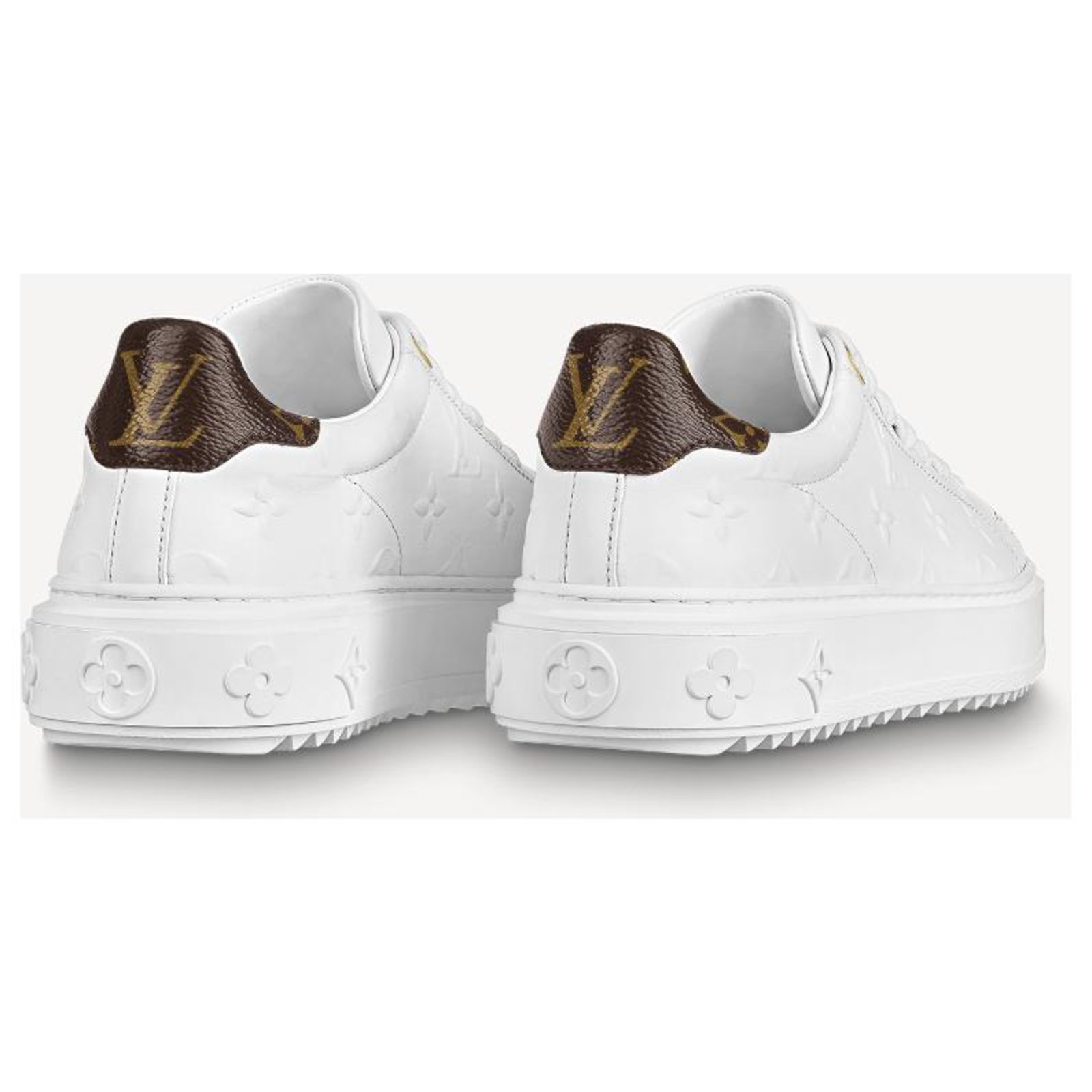 Louis Vuitton LV sneakers Time Out White Leather ref.223164 - Joli