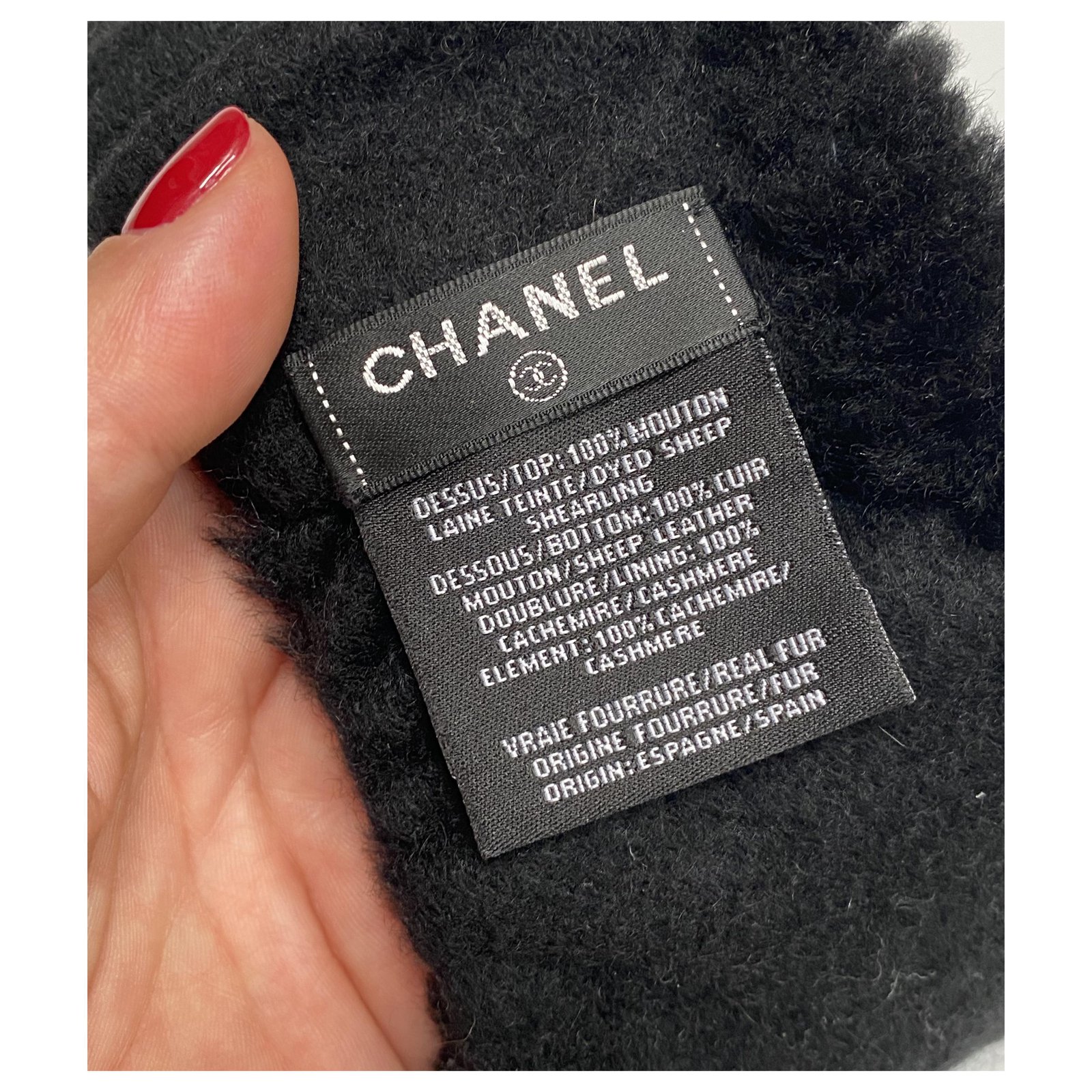 Chanel black mouton headband Fur ref.223270 - Joli Closet