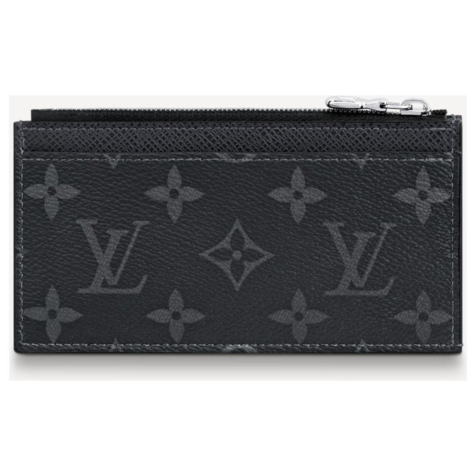 Louis Vuitton Coin Card Holder Monogram Eclipse Taiga Black