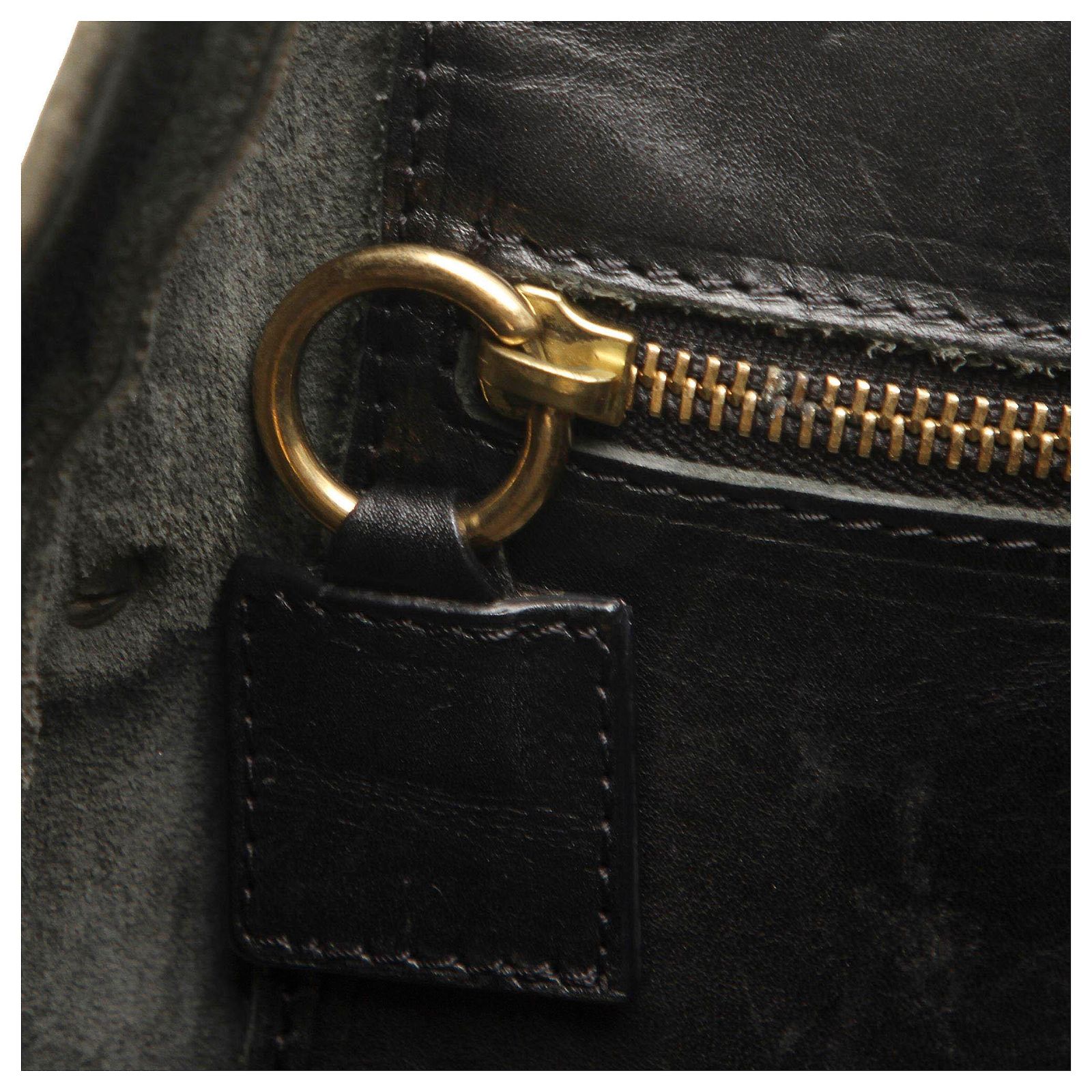 Chloé Chloe Black Cyndi Embossed Leather Tote Bag Pony-style 