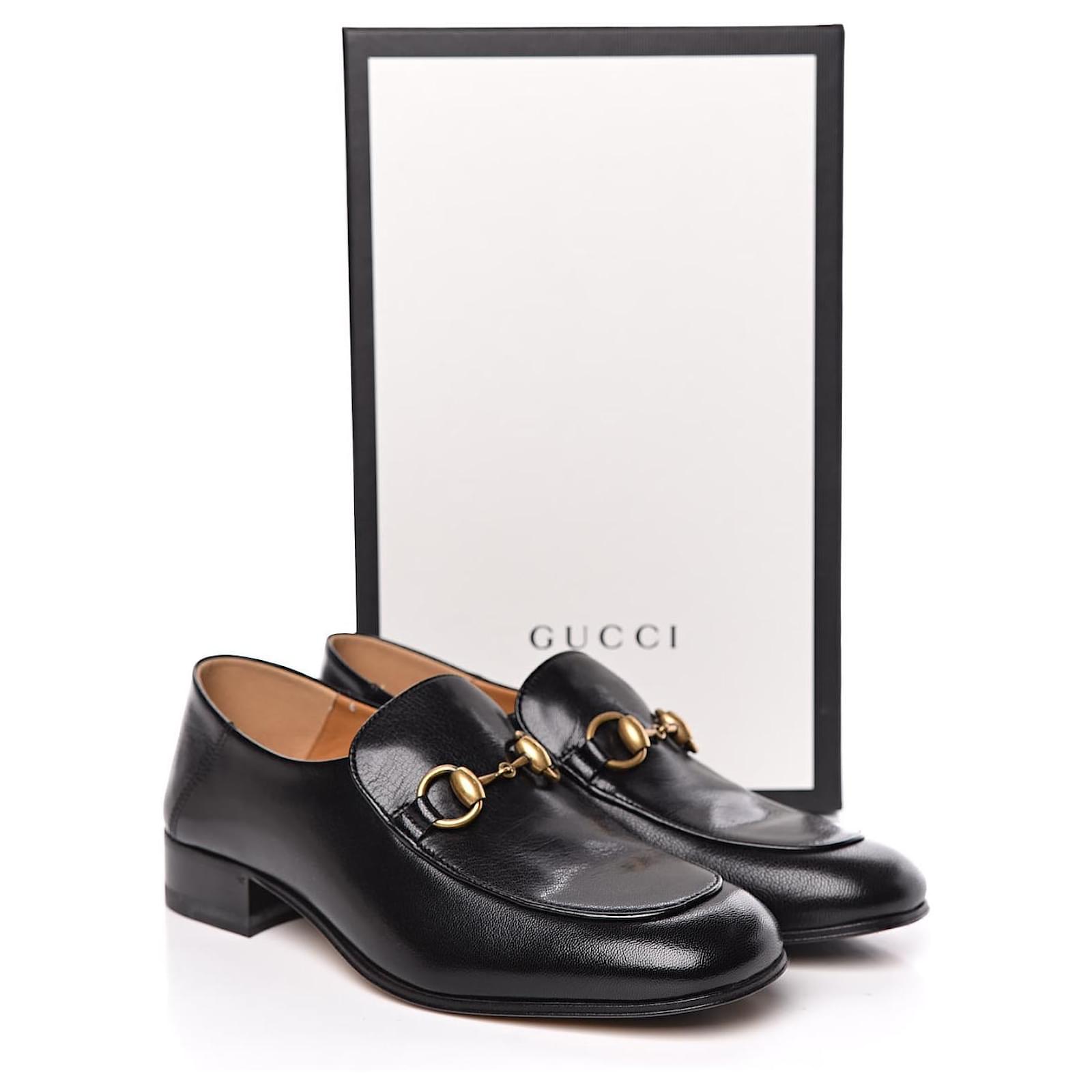 GUCCI MOCASSINS Granada Kid Womens Quentin Loafers 38.5 black Leather ...